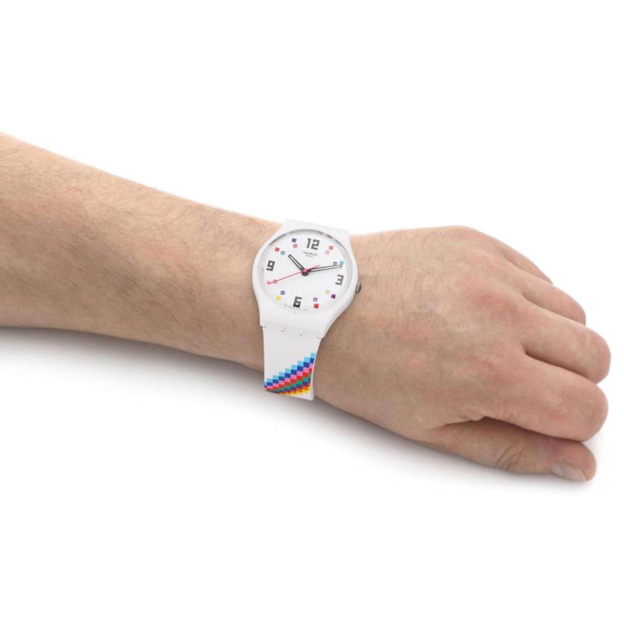 Swatch MERRY-GO-ROUND SQUARES Original Gent Watch SO28W700
