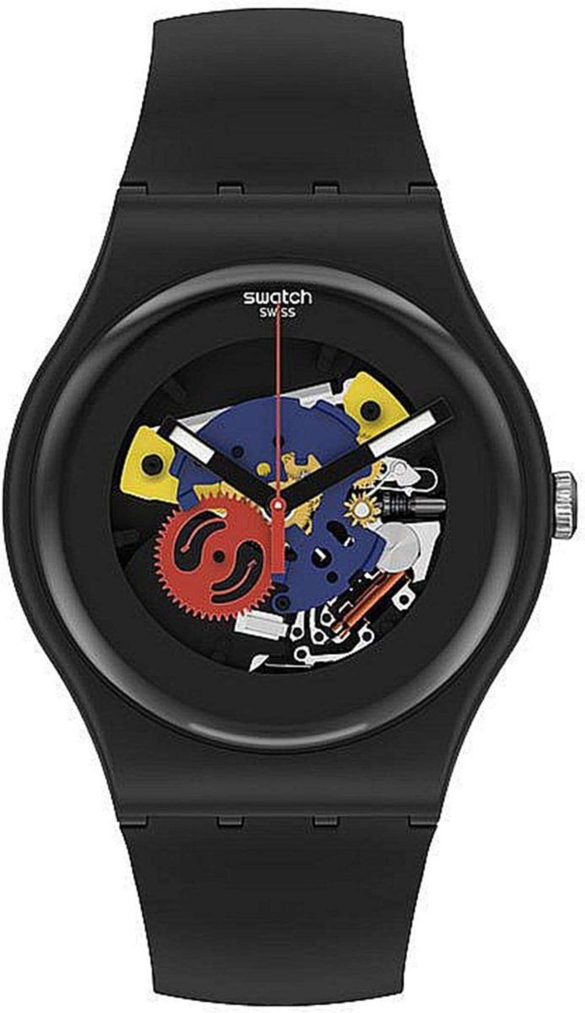Swatch BLACK LACQUERED AGAIN New Gent Watch SO29B107