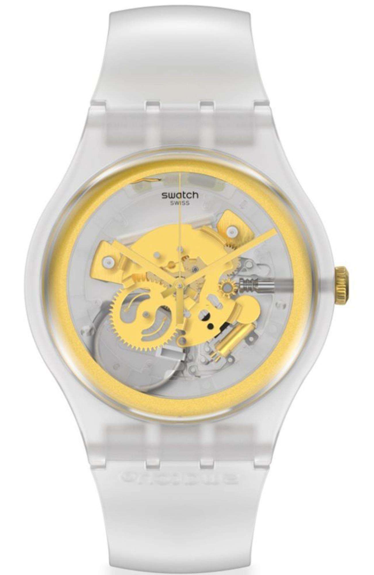 Swatch MY TIME New Gent Transparent Dial Silicone Strap Unisex Watch SVIZ102-5300
