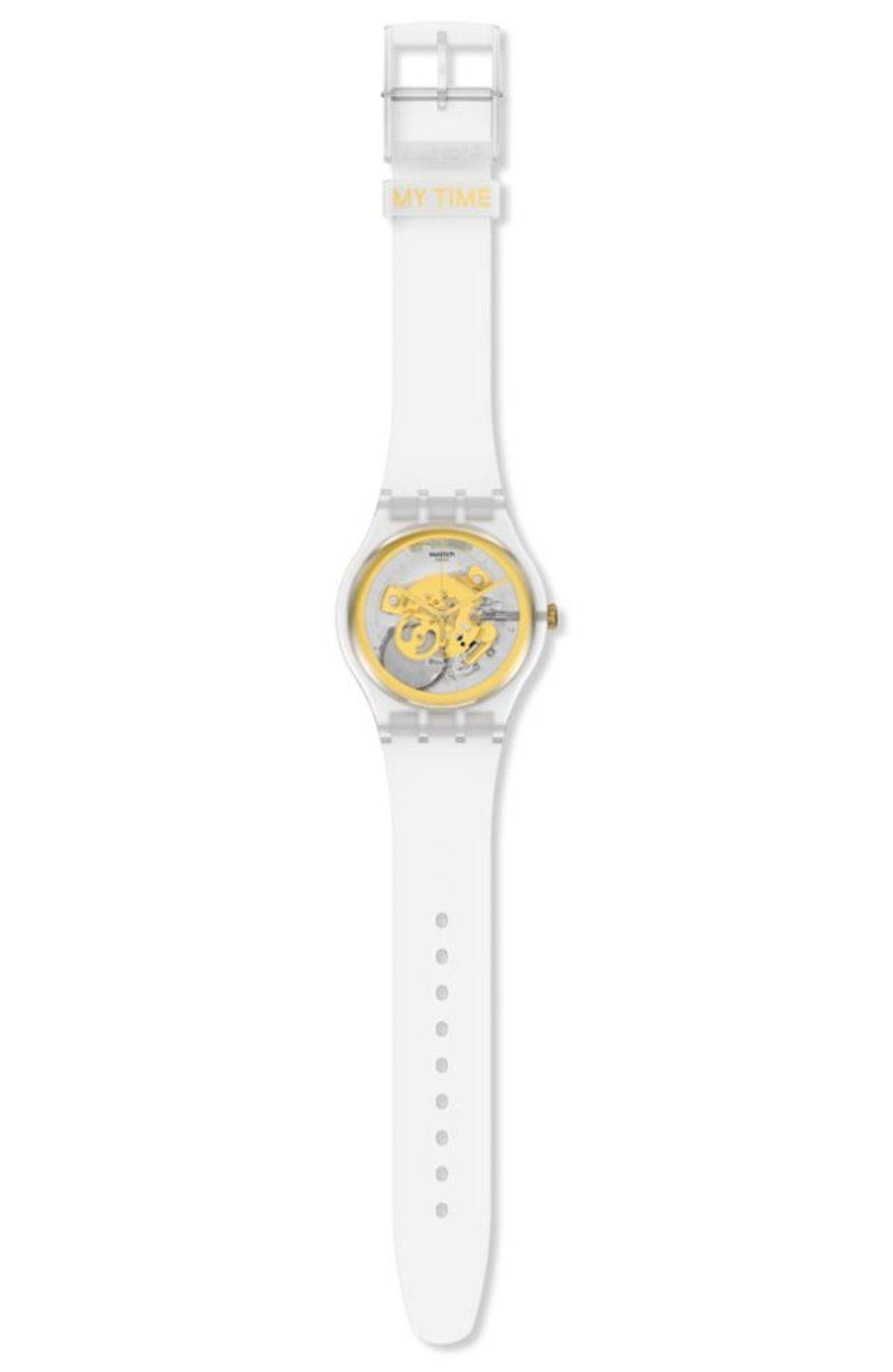 Swatch MY TIME New Gent Transparent Dial Silicone Strap Unisex Watch SVIZ102-5300