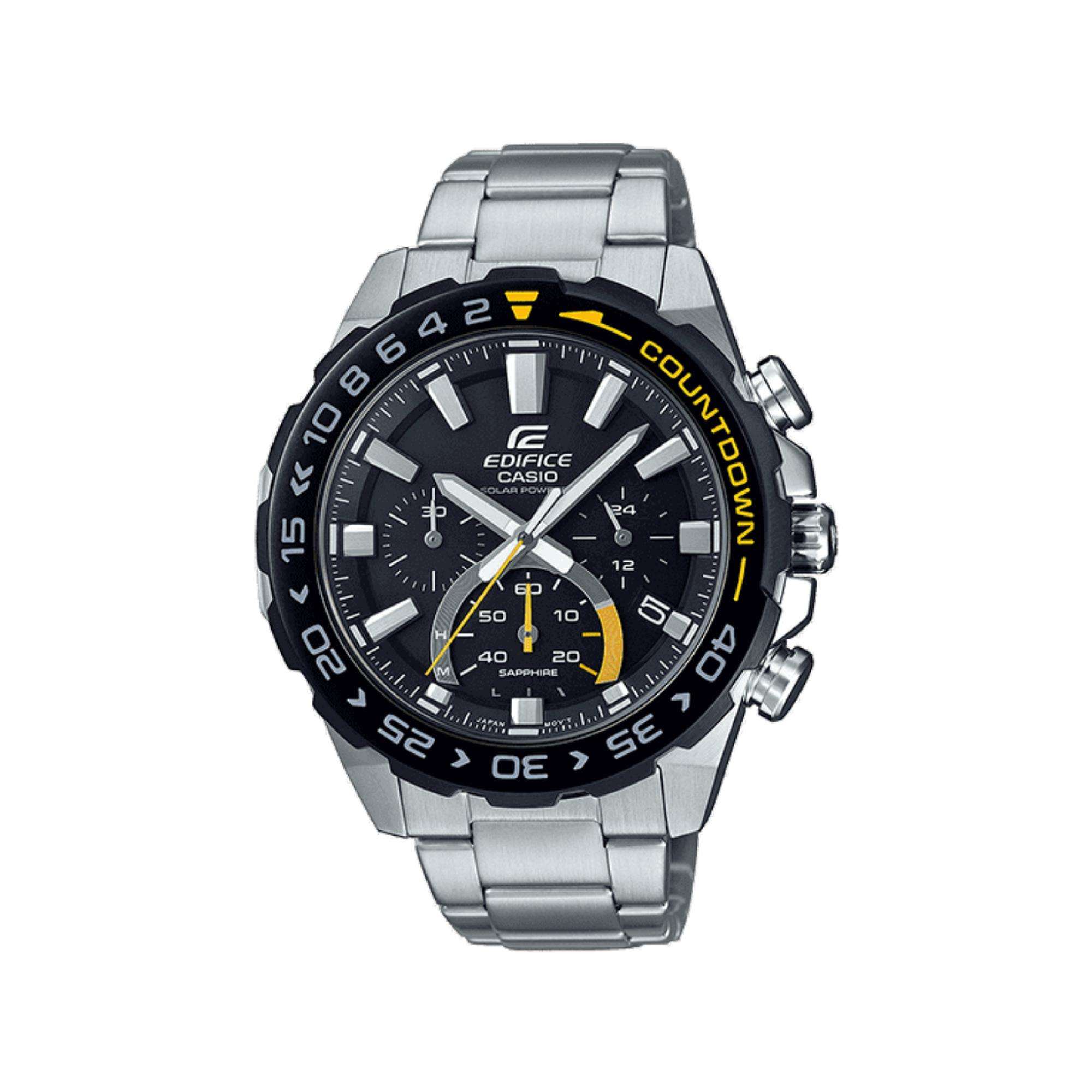 Casio Edifice Quartz Black Chronograph Dial Silver Stainless Steel Bracelet Mens Watch EFS-S550DB-1AVUEF