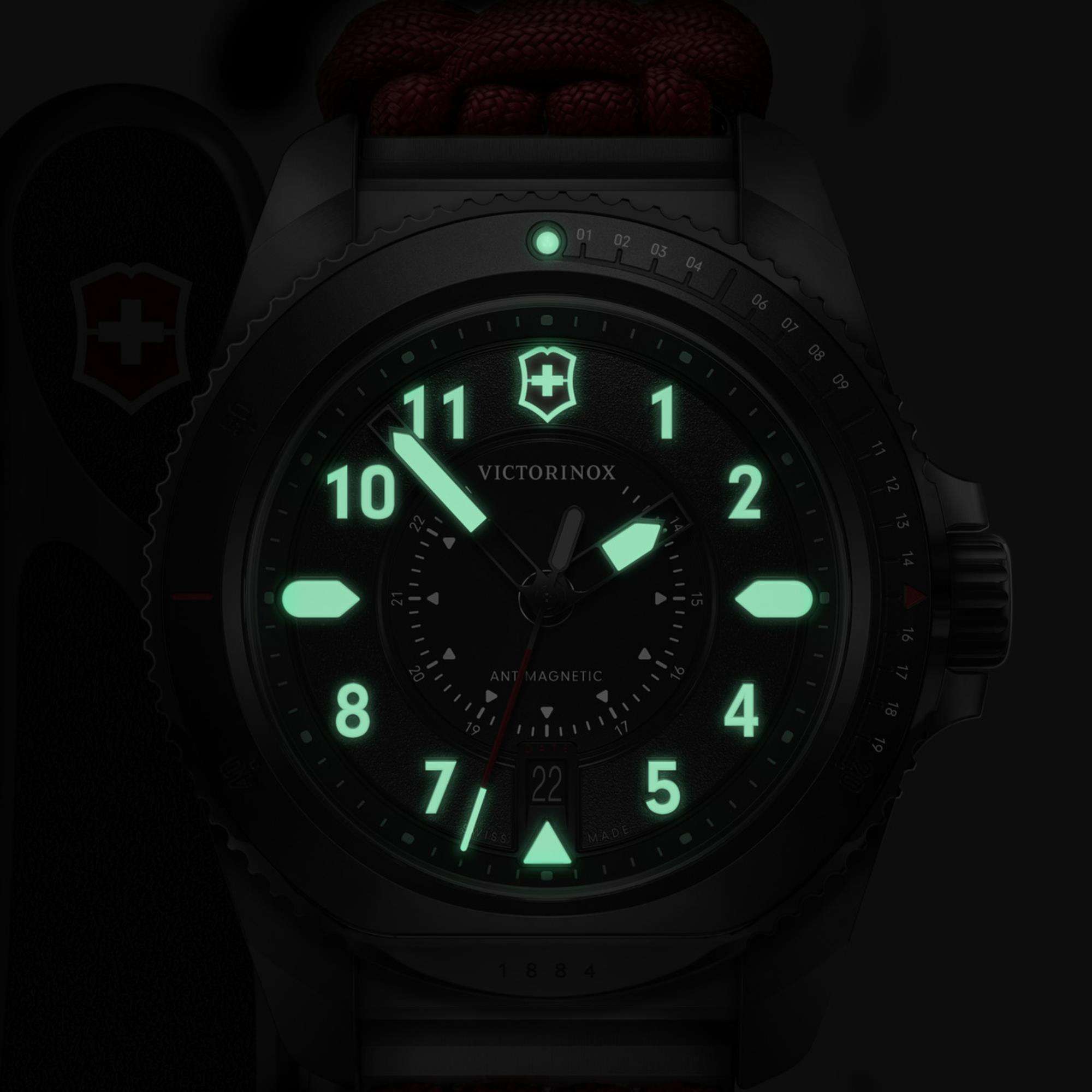 Victorinox Journey 1884 Limited Edition Quartz Black Dial Red Paracord Strap Men's Watch 242016.1