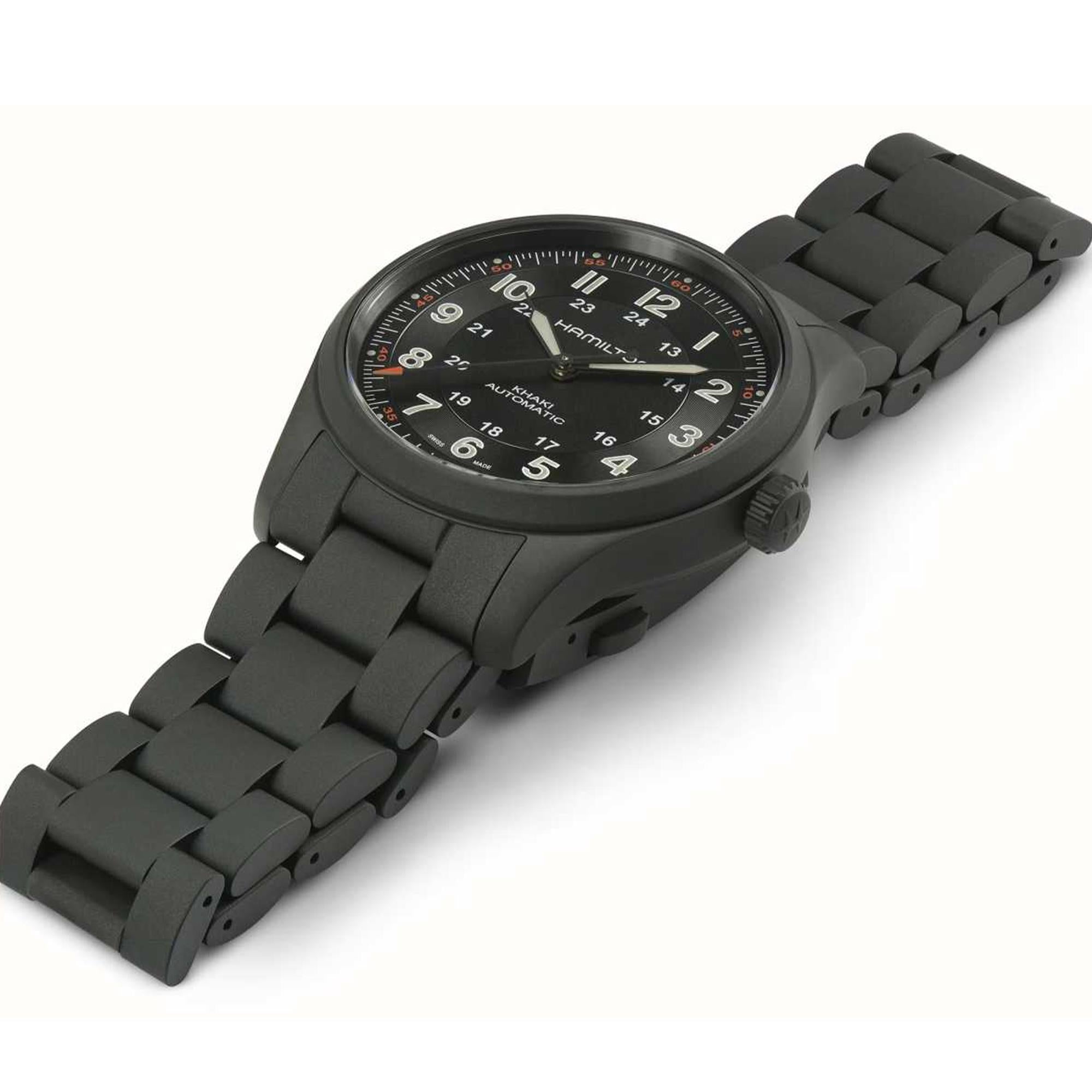 Hamilton Khaki Field Titanium Automatic Black Dial Men's Watch H70215130