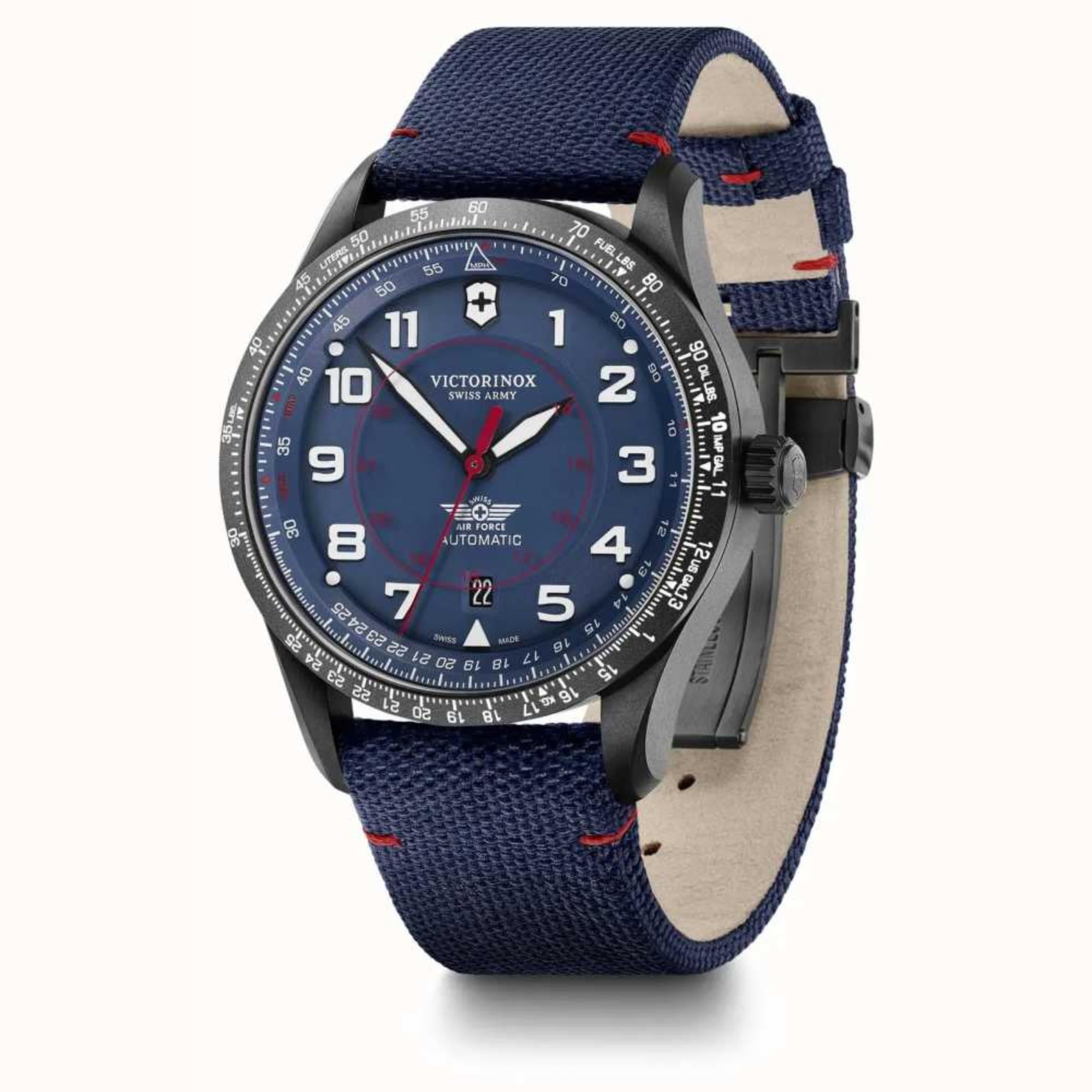 Victorinox Airboss Mechanical Blue Dial Fabric Strap Men's Watch 241998