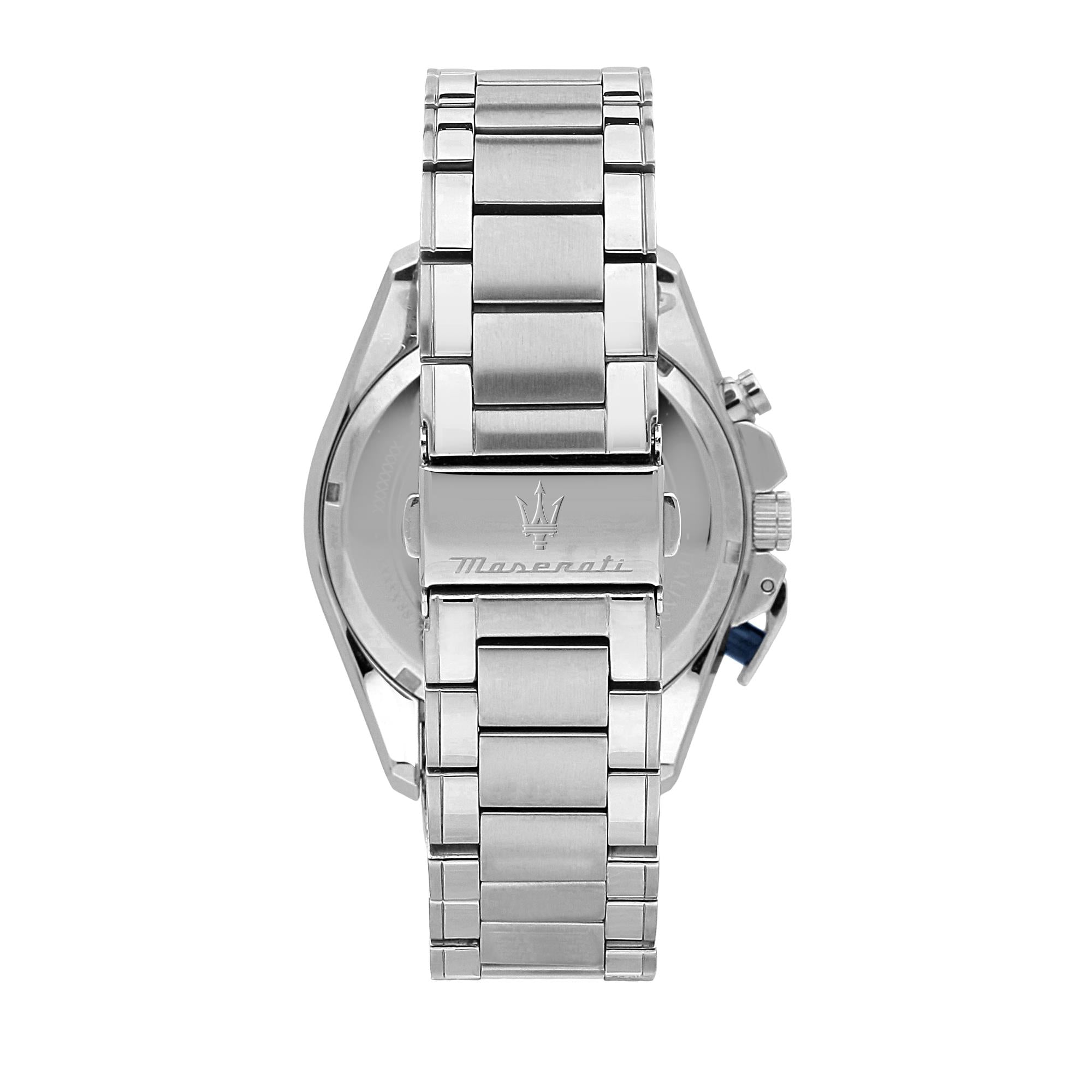 Maserati Traguardo Quartz Blue Chronograph Dial Steel Bracelet Men's Watch R8873612043