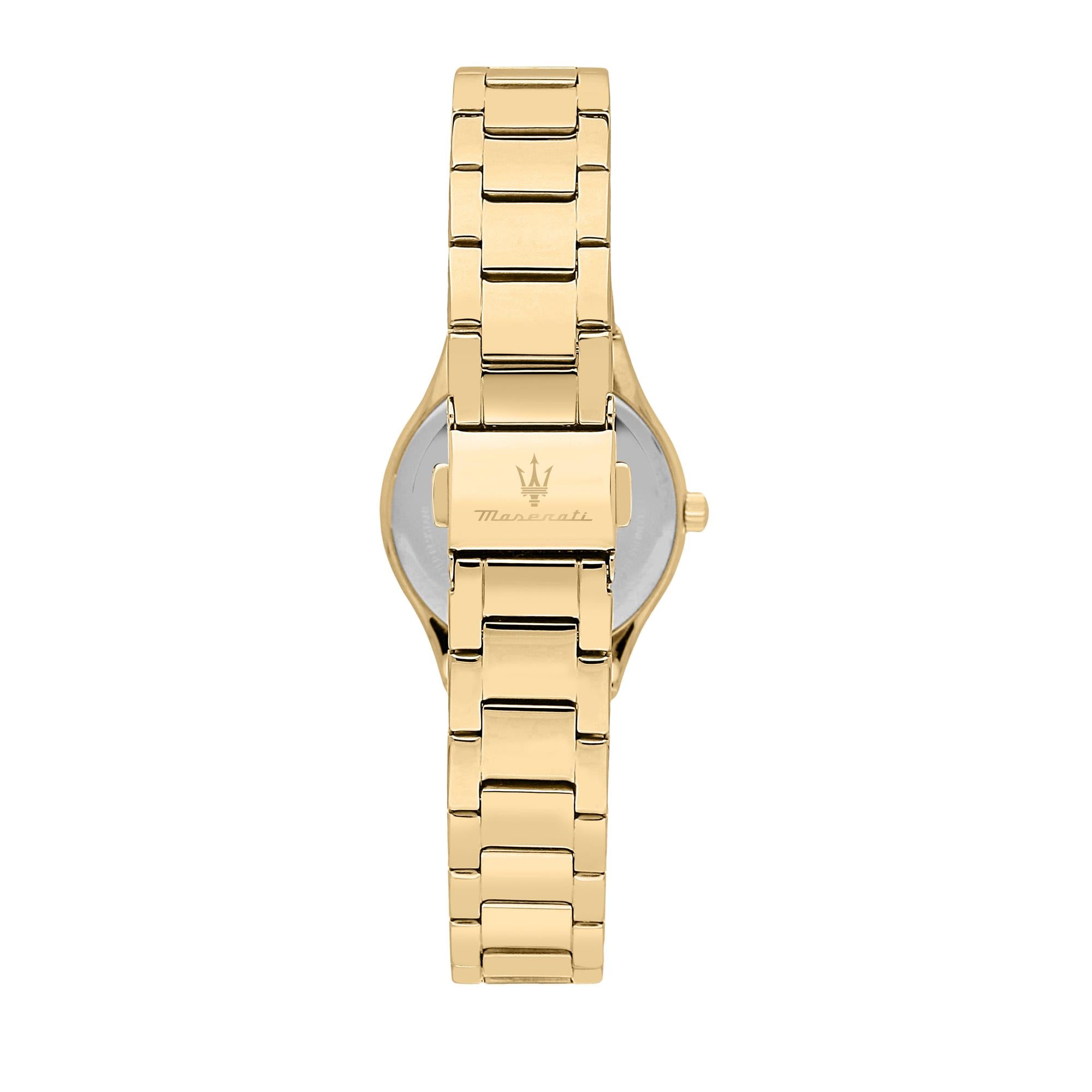 Maserati Attrazione Quartz White Dial Gold PVD Stainless Steel Bracelet Ladies Watch R8853151501