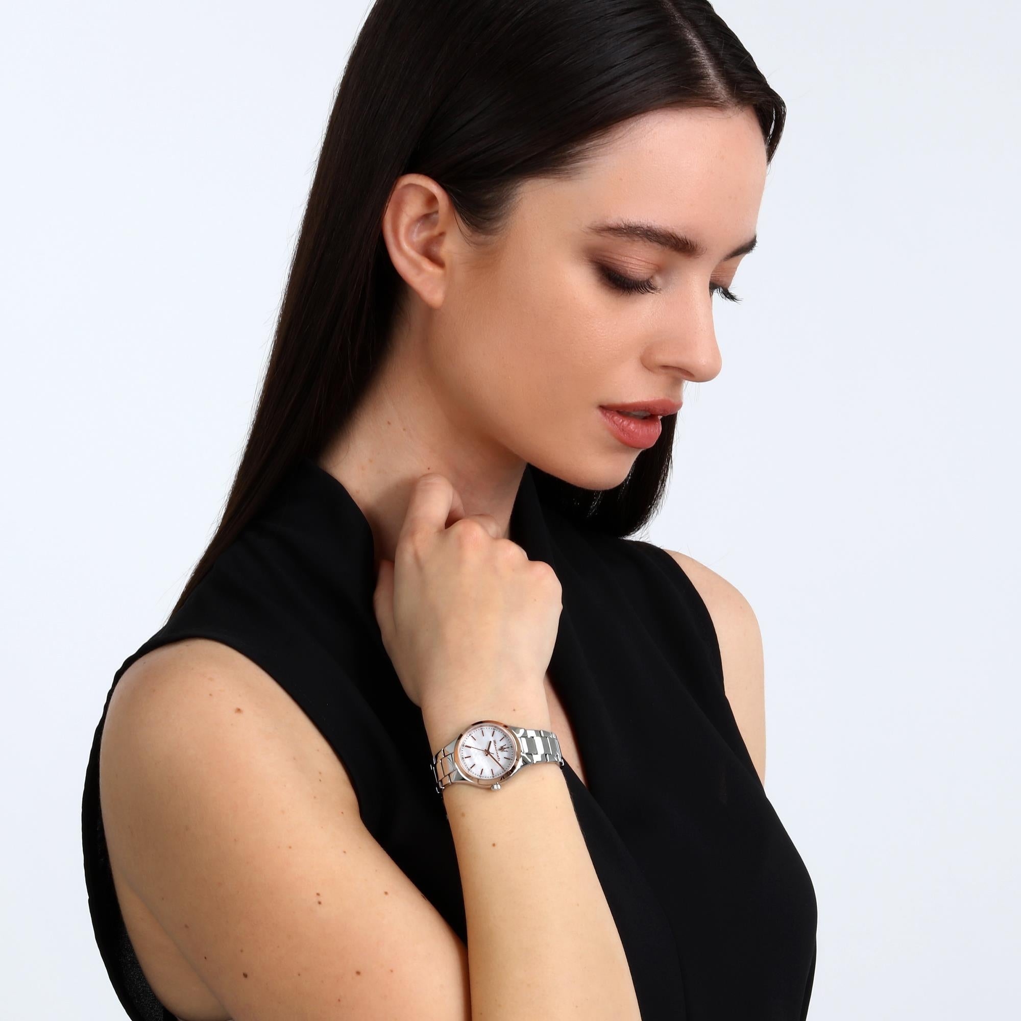 Maserati Attrazione Quartz Mother of Pearl Dial Stainless Steel Bracelet Ladies Watch R8853151503