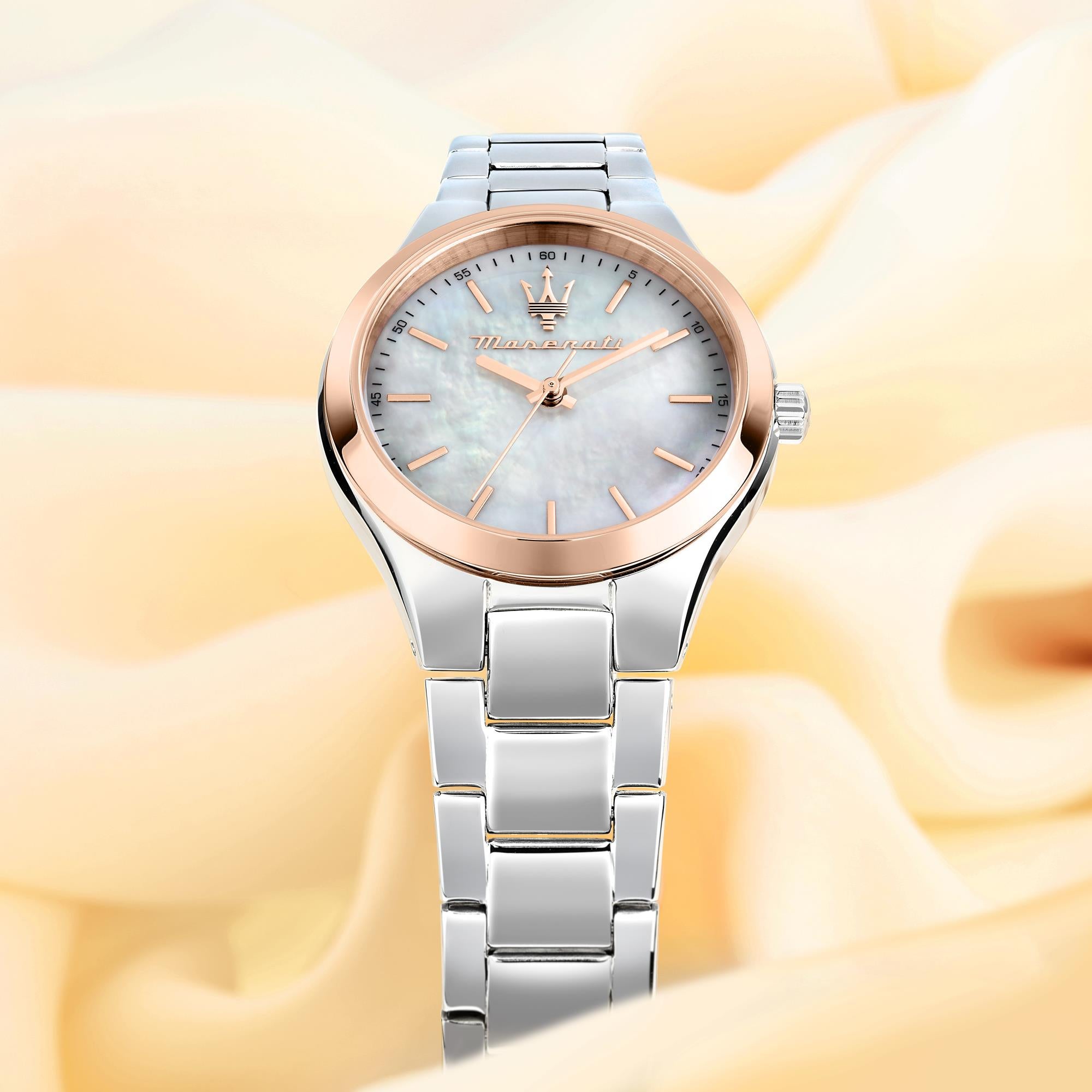 Maserati Attrazione Quartz Mother of Pearl Dial Stainless Steel Bracelet Ladies Watch R8853151503