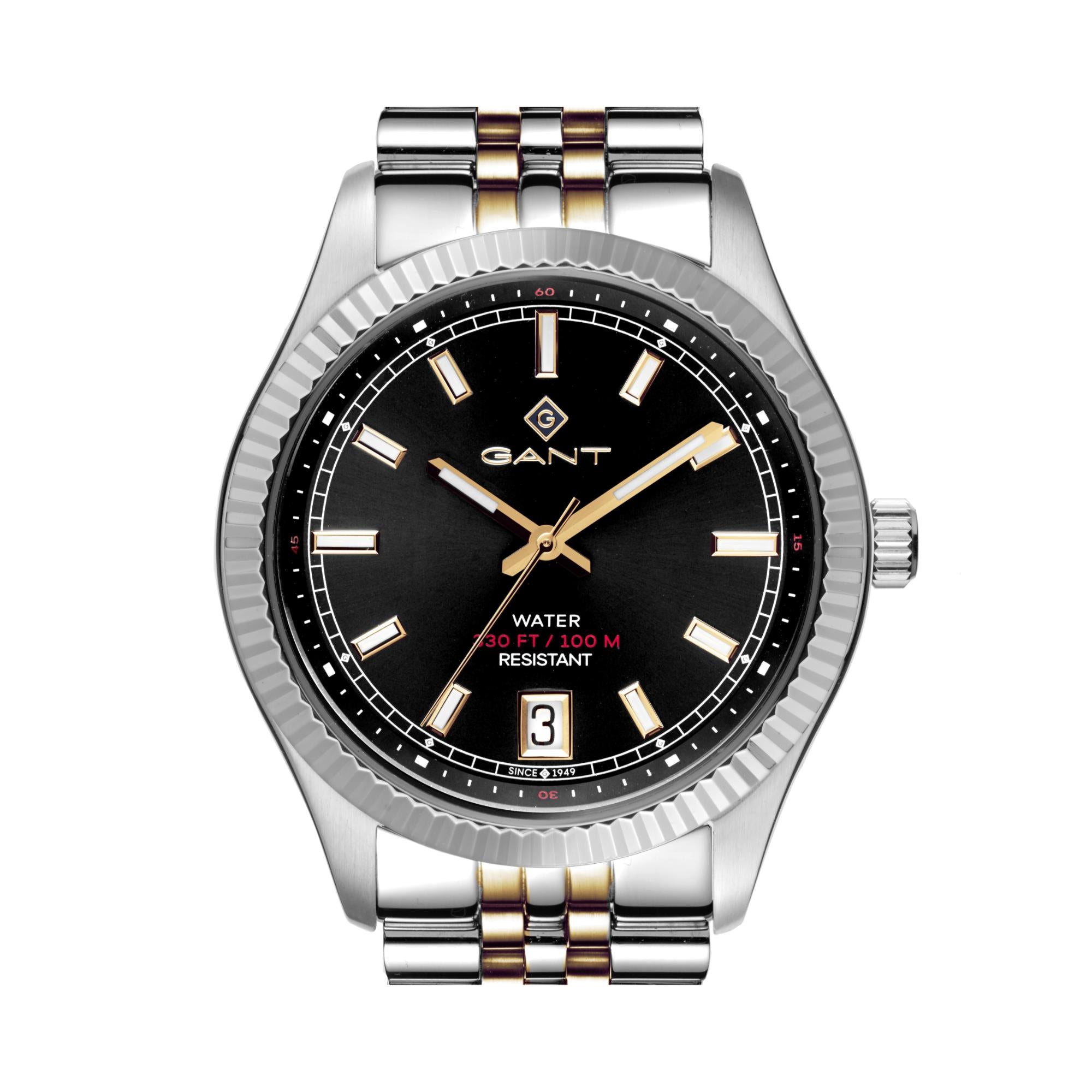 Gant Sussex 44 Quartz Black Dial Two-Tone Steel Bracelet Men's Watch G166009