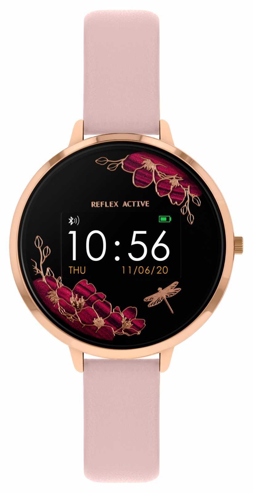 Reflex Active Series 3 Quartz Digital Dial Pink Faux Leather Strap Ladies Smart Watch RA03-2038