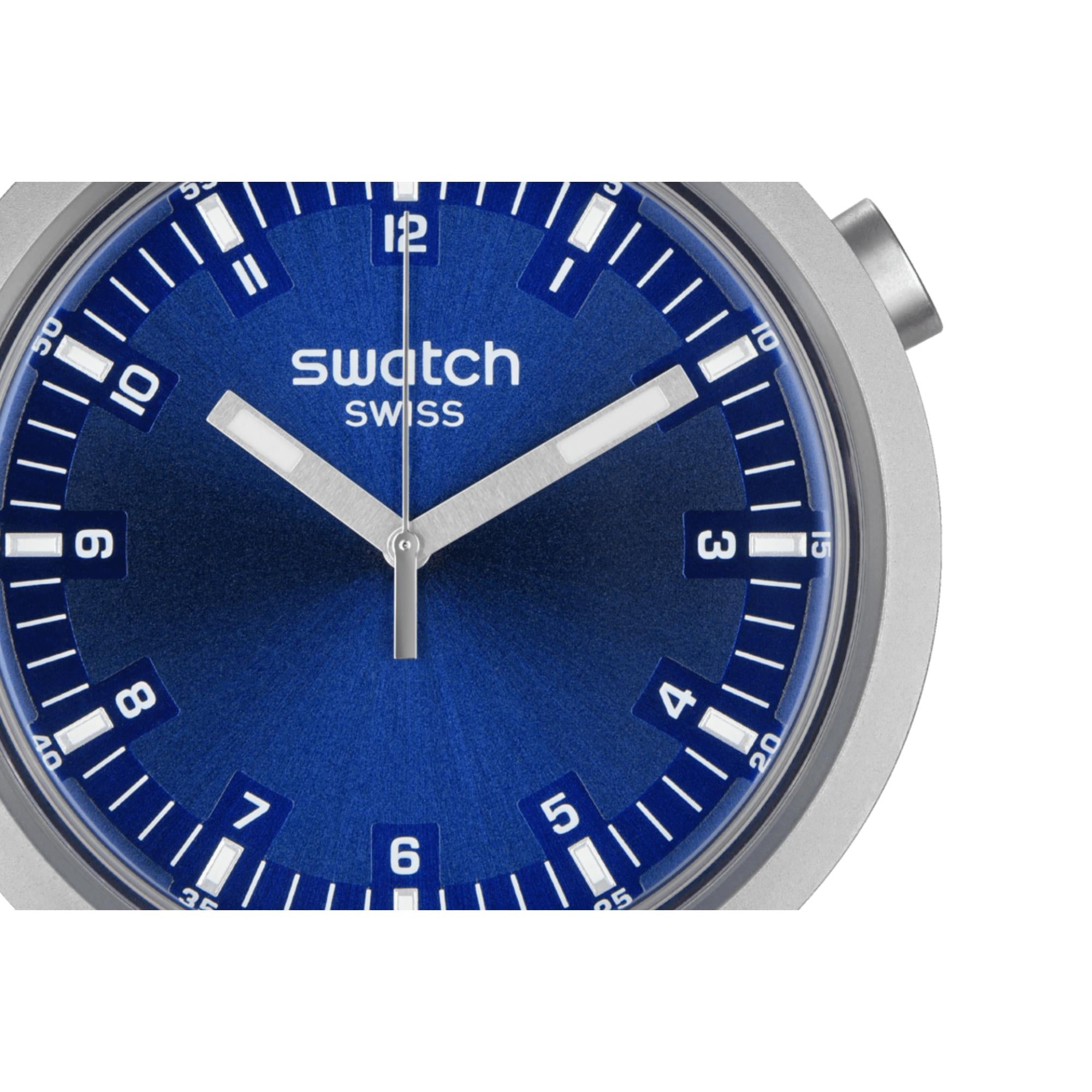 Swatch Big Bold Irony Indigo Hour Quartz Blue Dial Stainless Steel Bracelet Unisex Watch SB07S102G