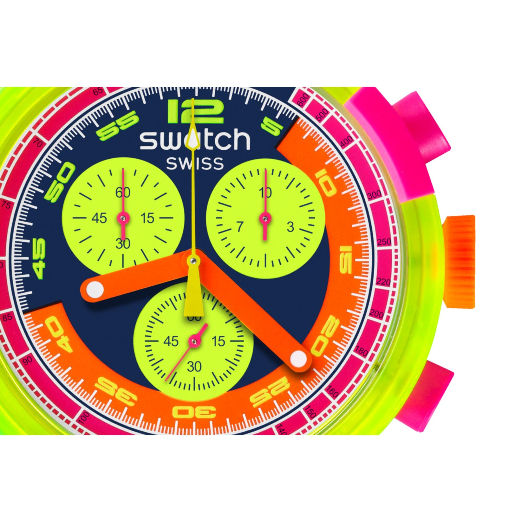 Swatch Swatch Neon SWATCH NEON TO THE MAX PAY! Quartz Blue Dial Silicone Strap Men's Watch SB06J101-5300