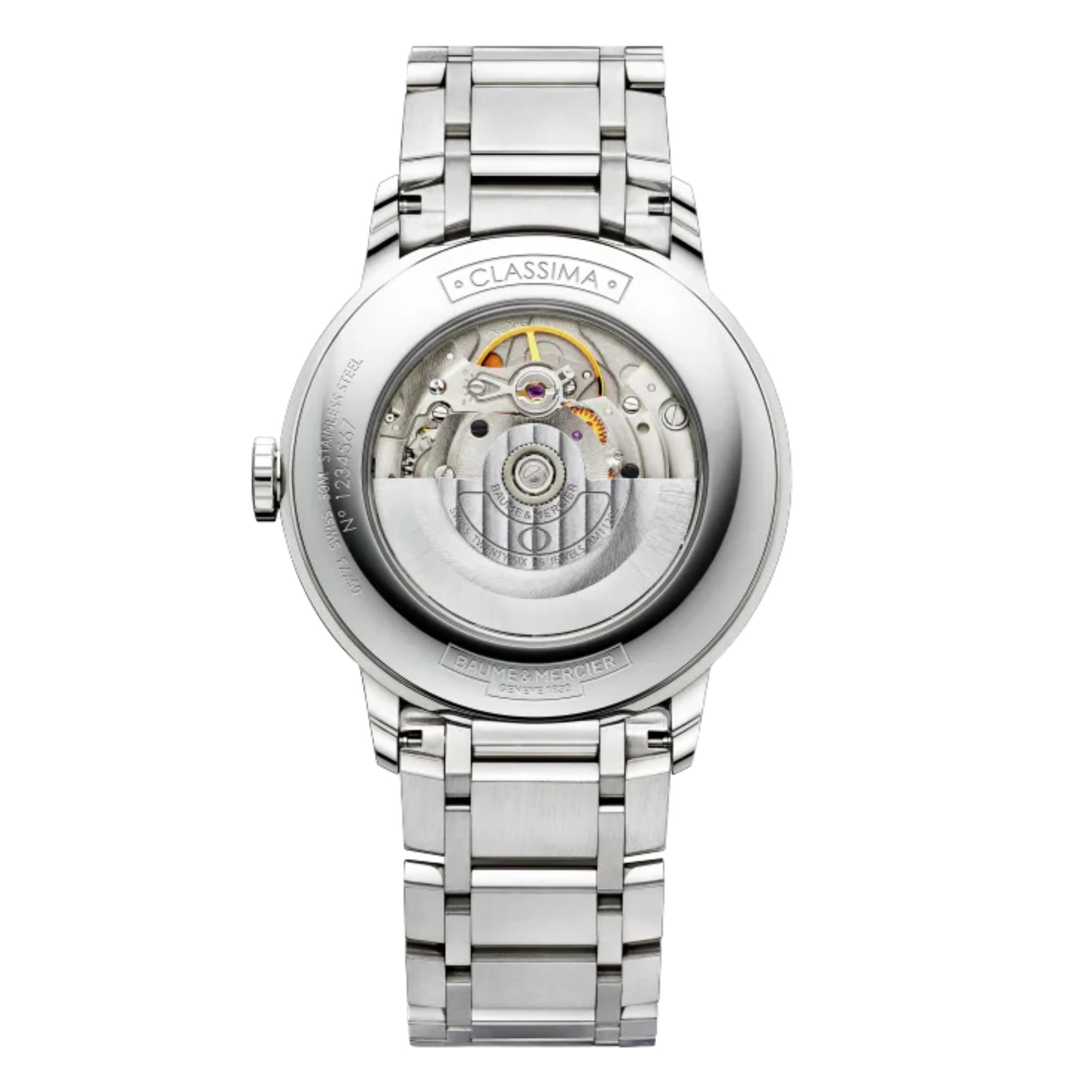 Baume & Mercier Classima Automatic White Dial Stainless Steel Bracelet Men's Watch BM0A10215