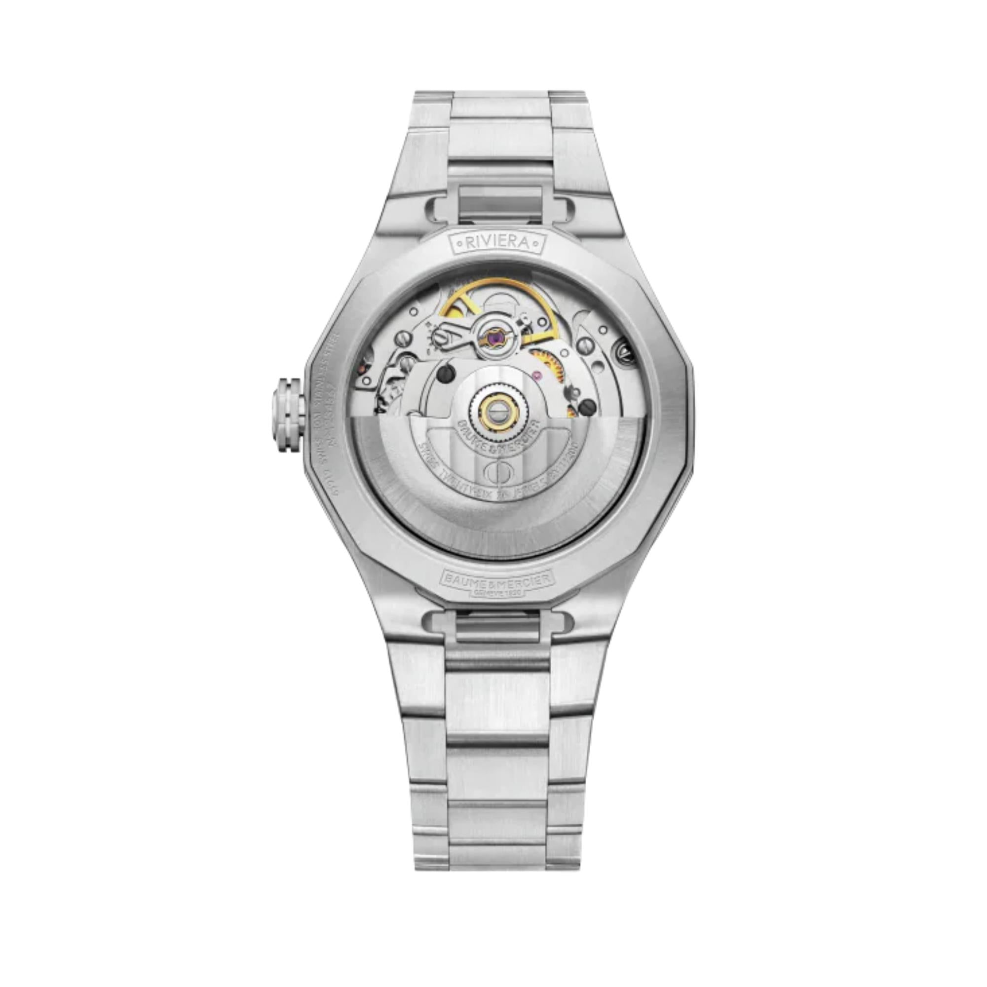 Baume & Mercier Riviera Swiss-made Automatic Pink Dial Stainless Steel Bracelet Ladies Watch BM0A10675