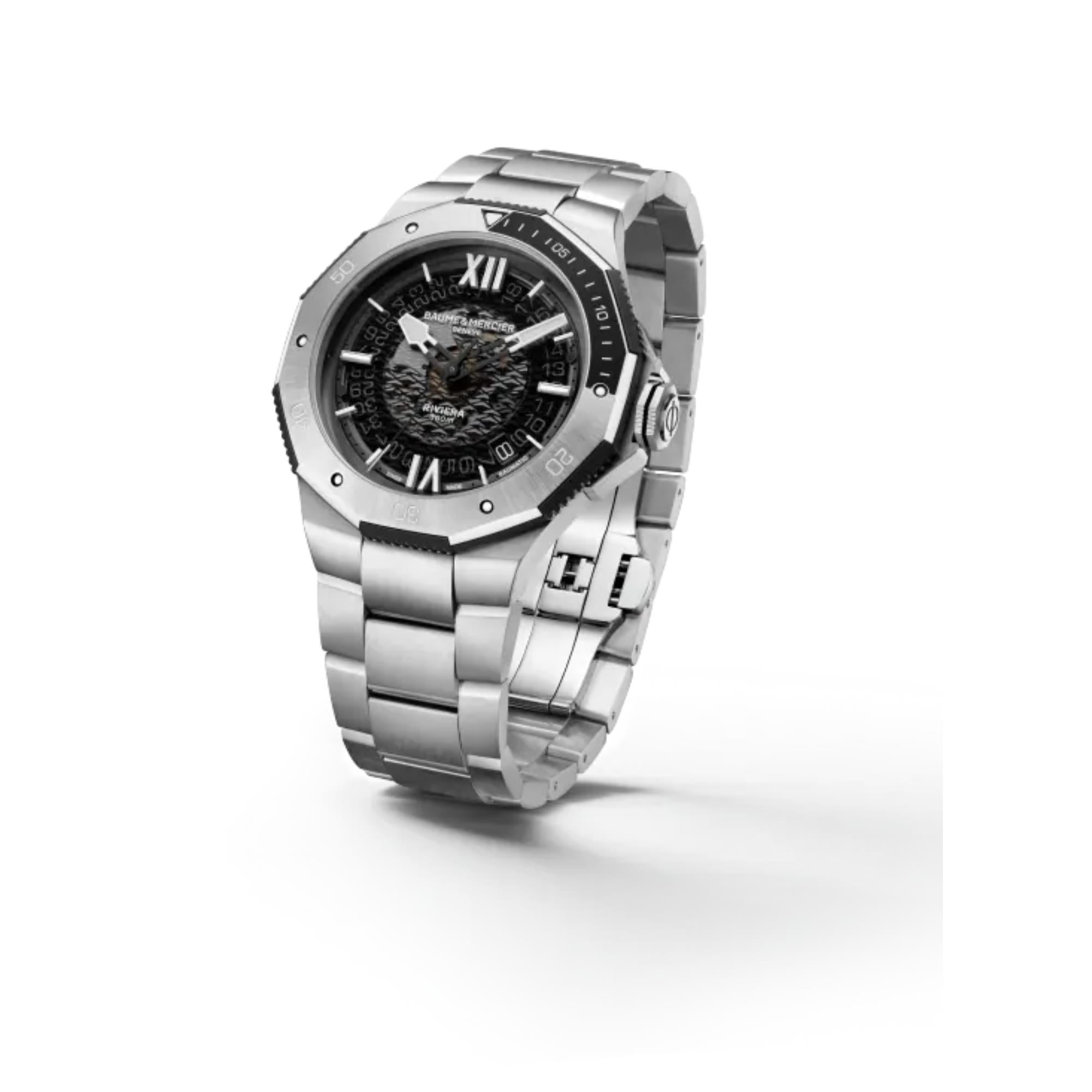 Baume & Mercier Riviera Baumatic Automatic Black Dial Stainless Steel Bracelet Men?s Watch BM0A10717