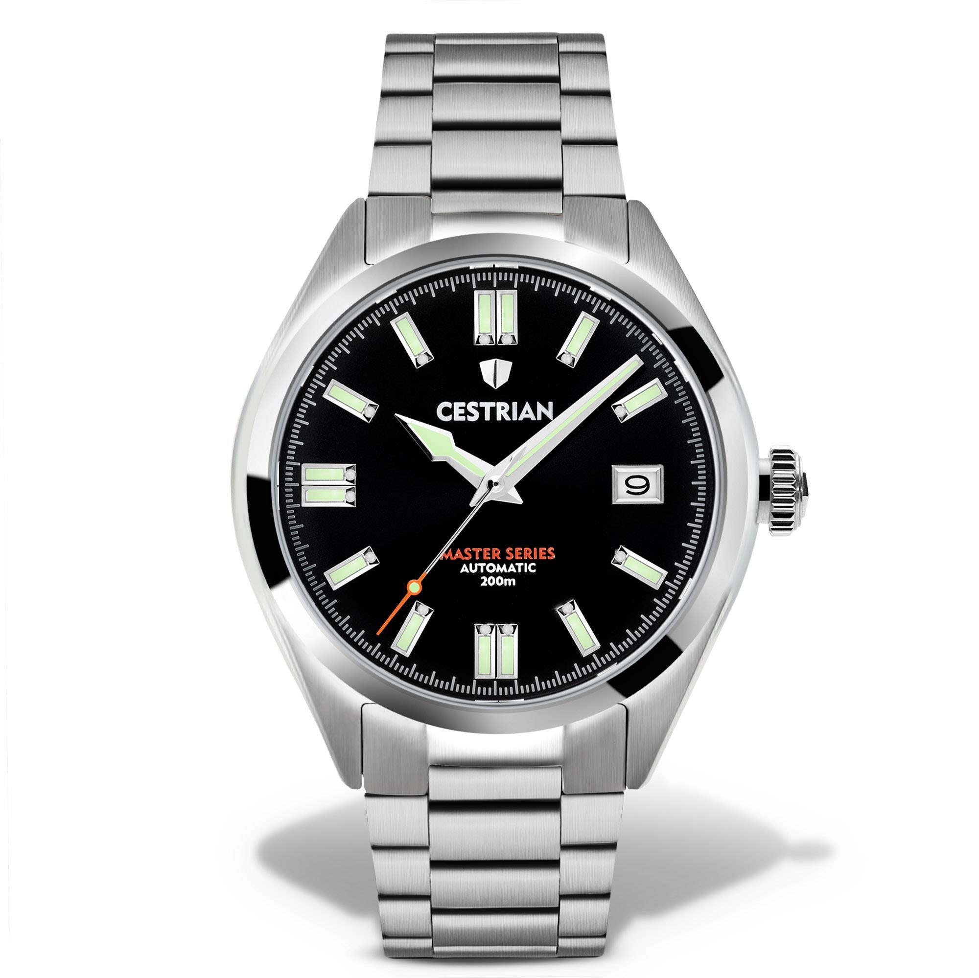 Cestrian Master Series V2 Black Dial Steel Bracelet Automatic Men's Watch CM111B0660