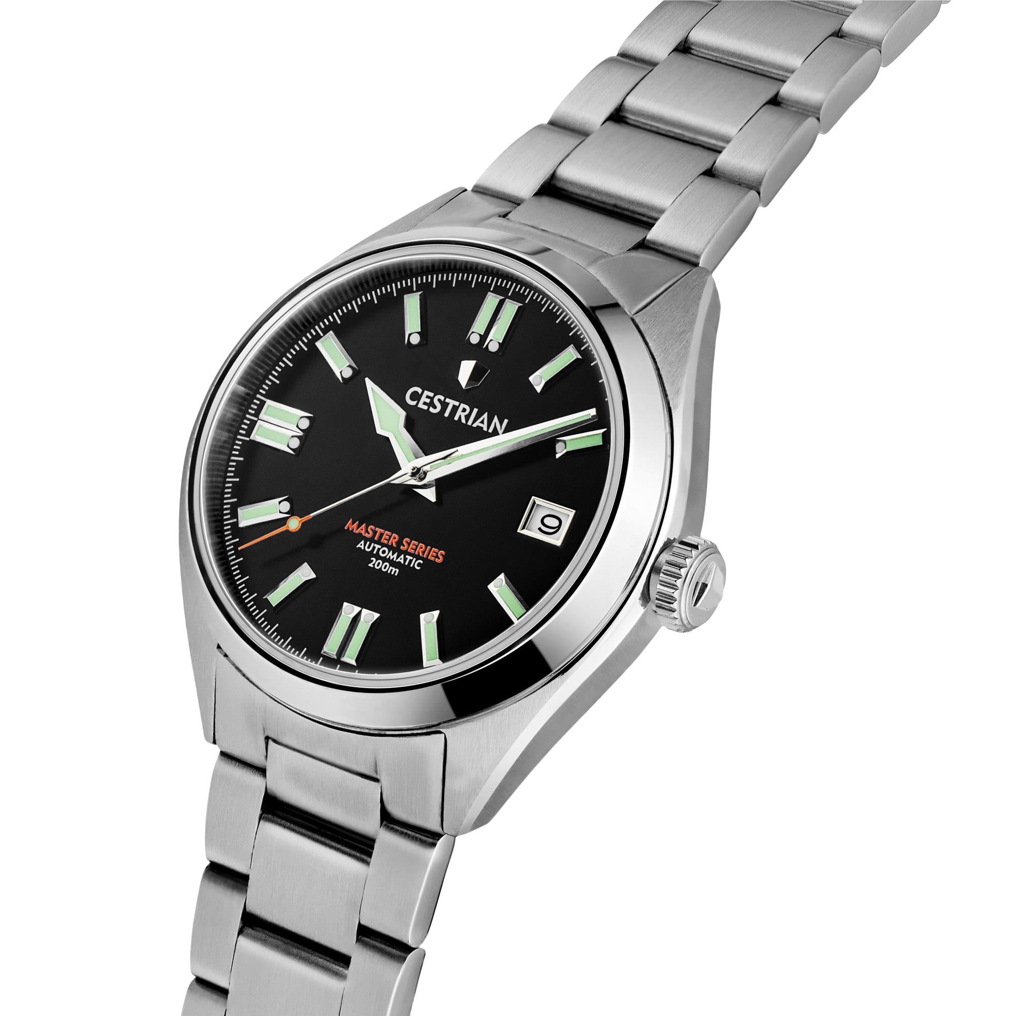 Cestrian Master Series V2 Black Dial Steel Bracelet Automatic Men's Watch CM111B0660