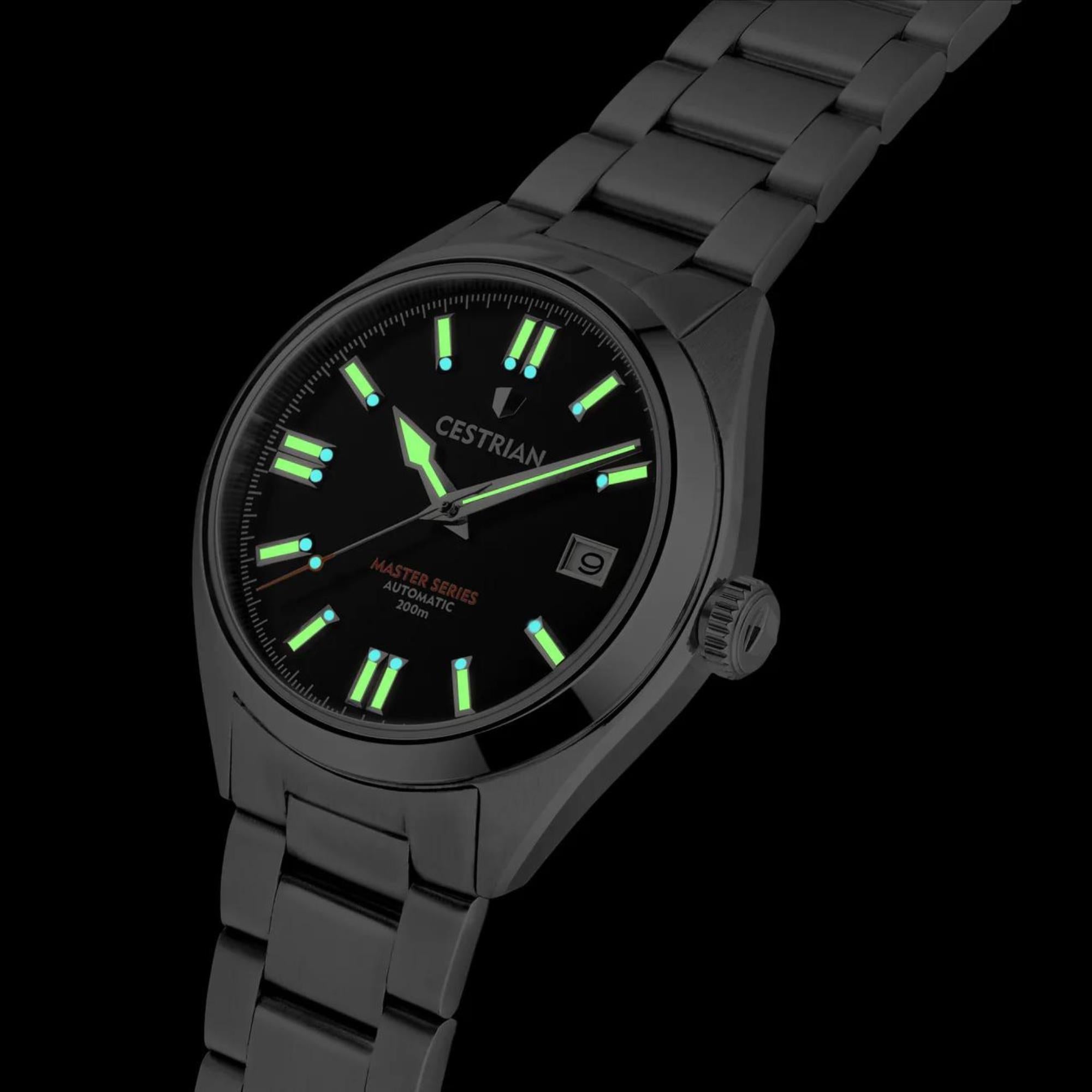 Cestrian Master Series V2 Black Dial Steel Bracelet Automatic Men's Watch CM111B0660