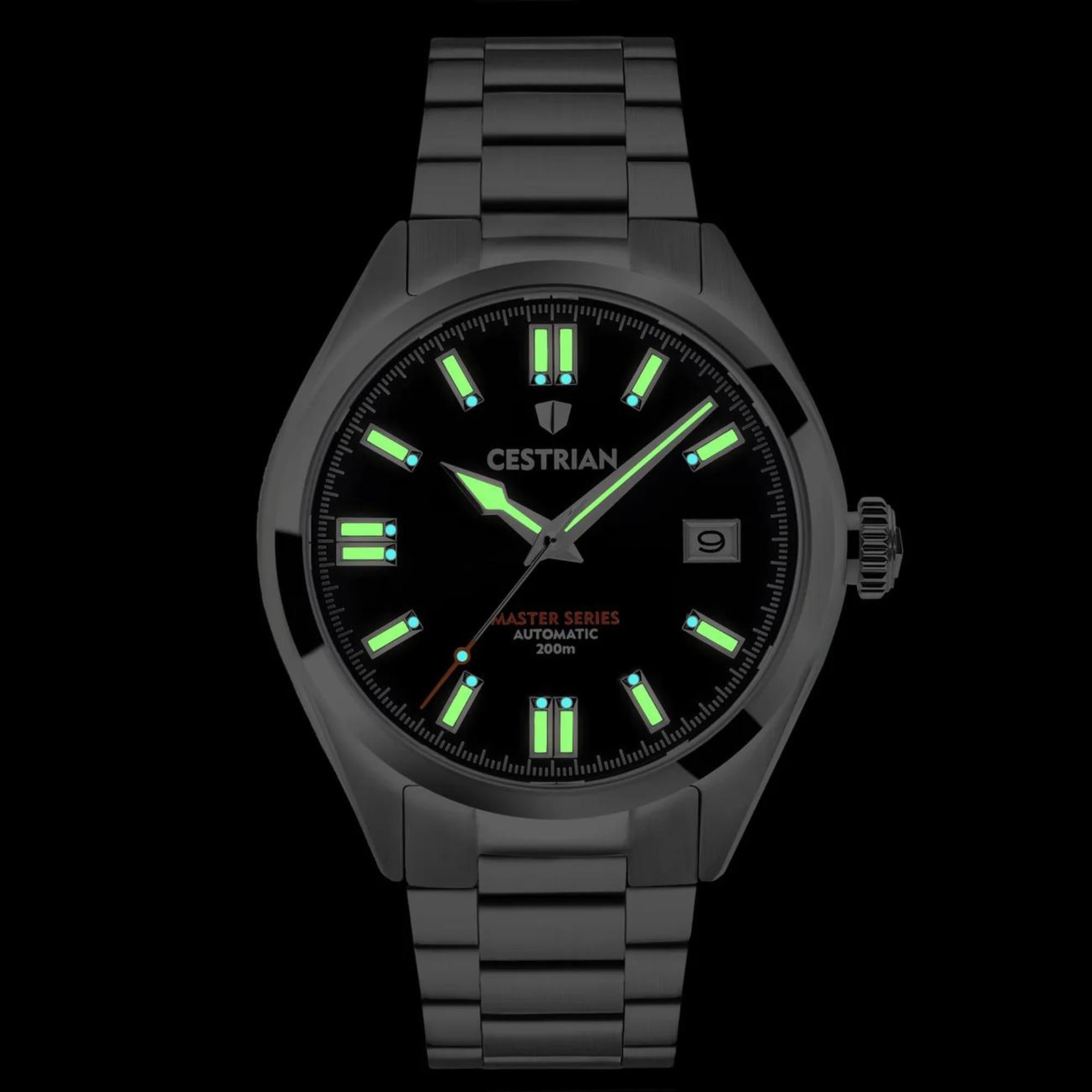 Cestrian Master Series V2 Black Dial Steel Bracelet Automatic Men's Watch CM111B0660