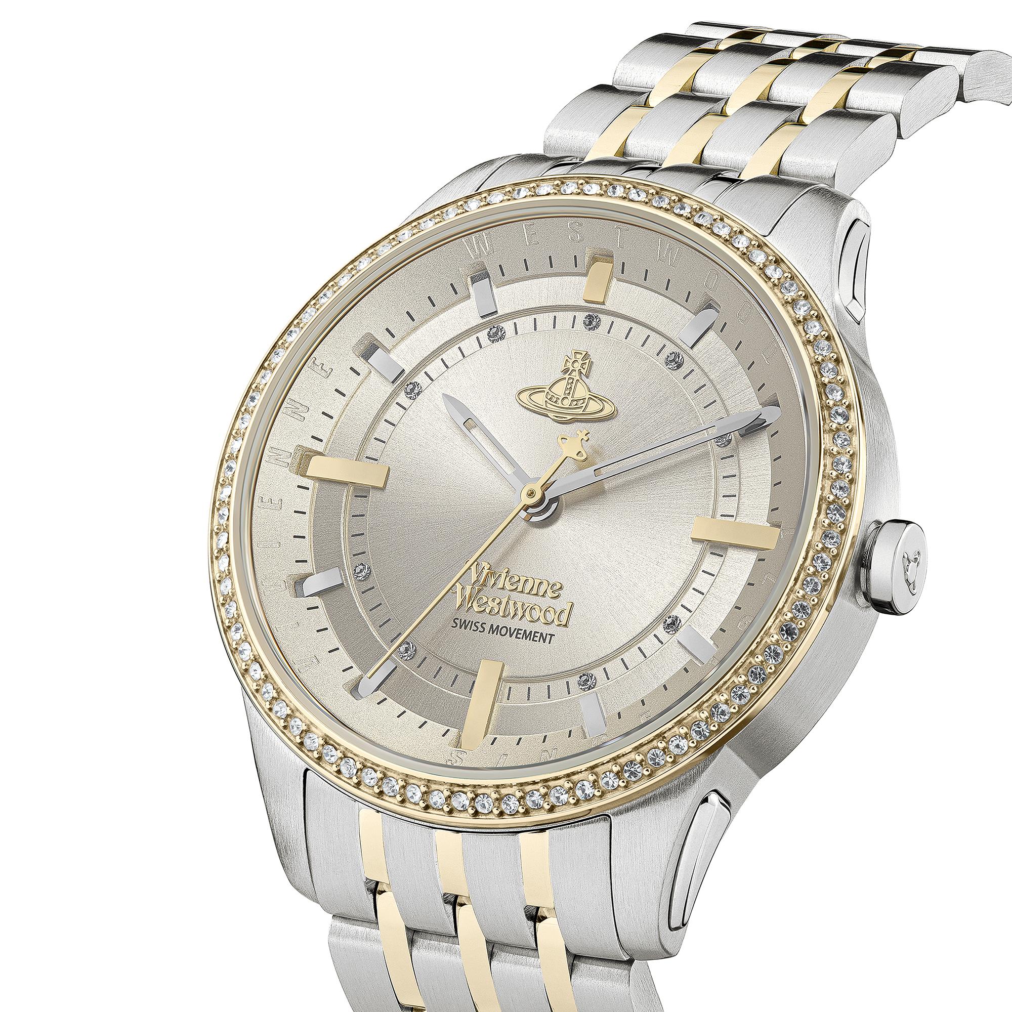 Vivienne Westwood East End Quartz Champagne Dial Two-Tone PVD Stainless Steel Bracelet Ladies Watch VV262LGYSG
