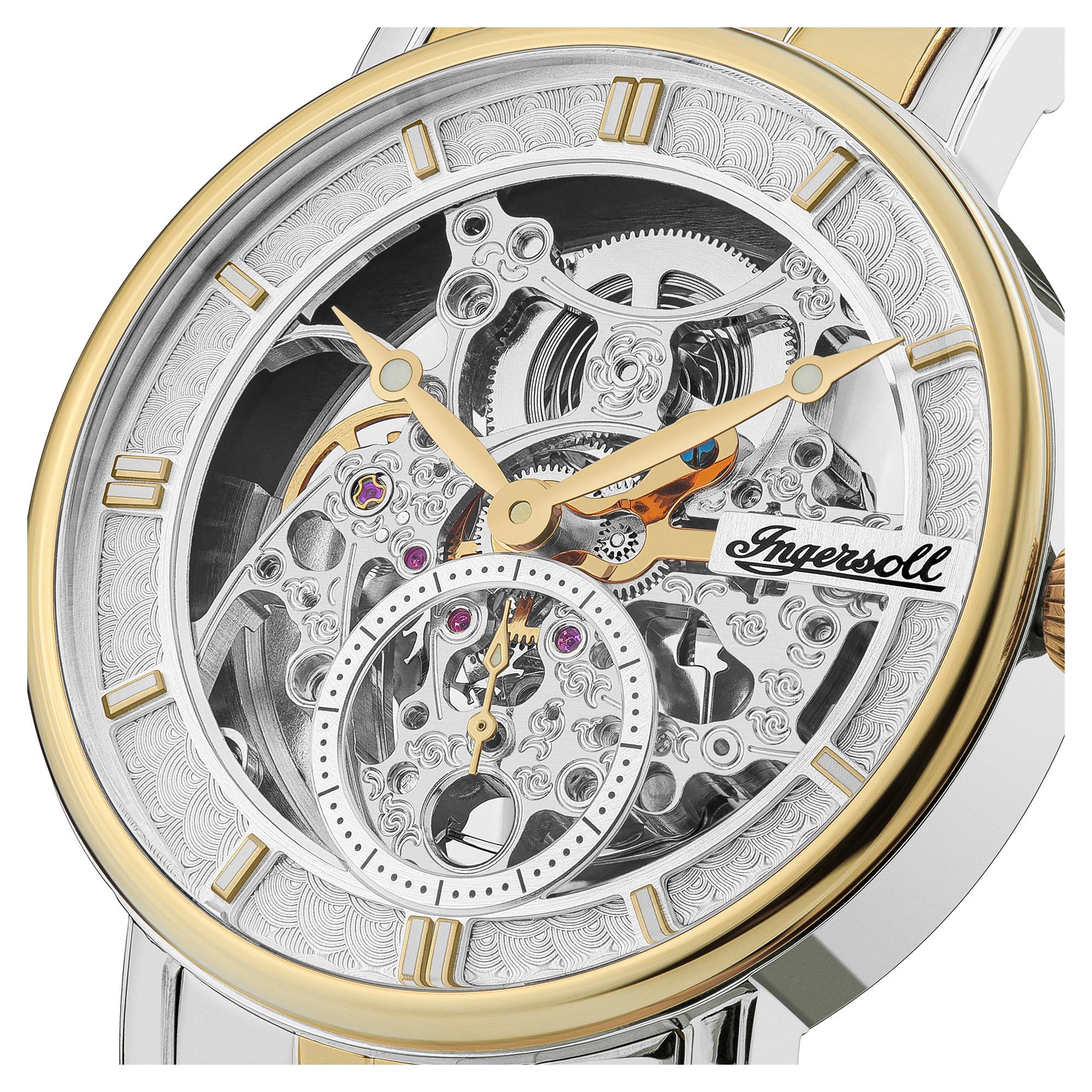 Ingersoll The Herald Automatic Silver Dial Gold PVD Milanese Bracelet Men's Watch I004014