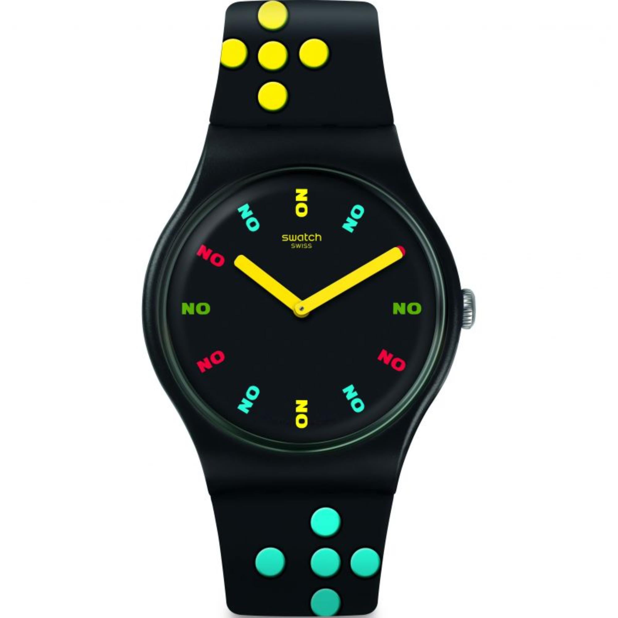 Swatch James Bond Series Dr No 1962 Limited Special Edition Black Dial & Polka Dot Silicone Strap Watch SUOZ302