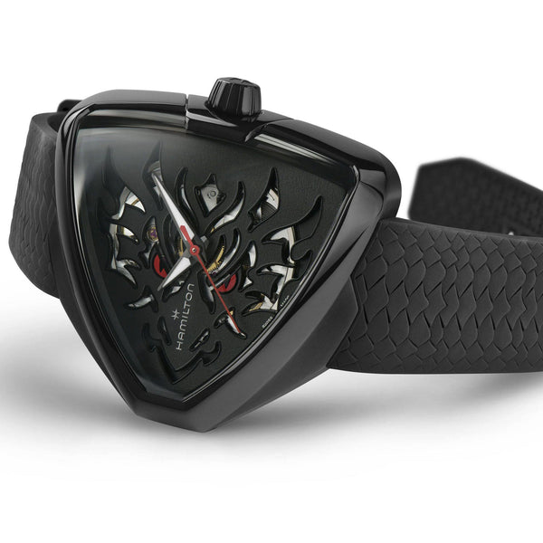 Hamilton Ventura Elvis80 Skeleton Automatic Black Dial Black Rubber Strap Men’s Watch H24535332