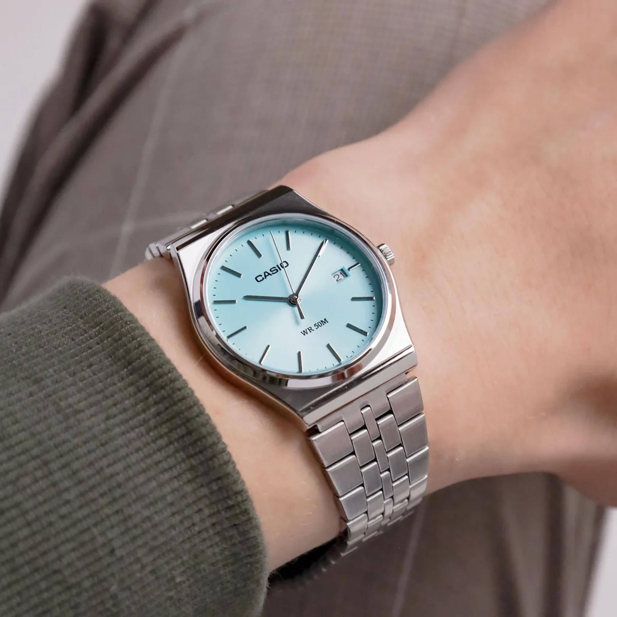 Casio Quartz ‘Tiffany’ Blue Dial Dial Steel Watch MTP-B145D-2A1VEF
