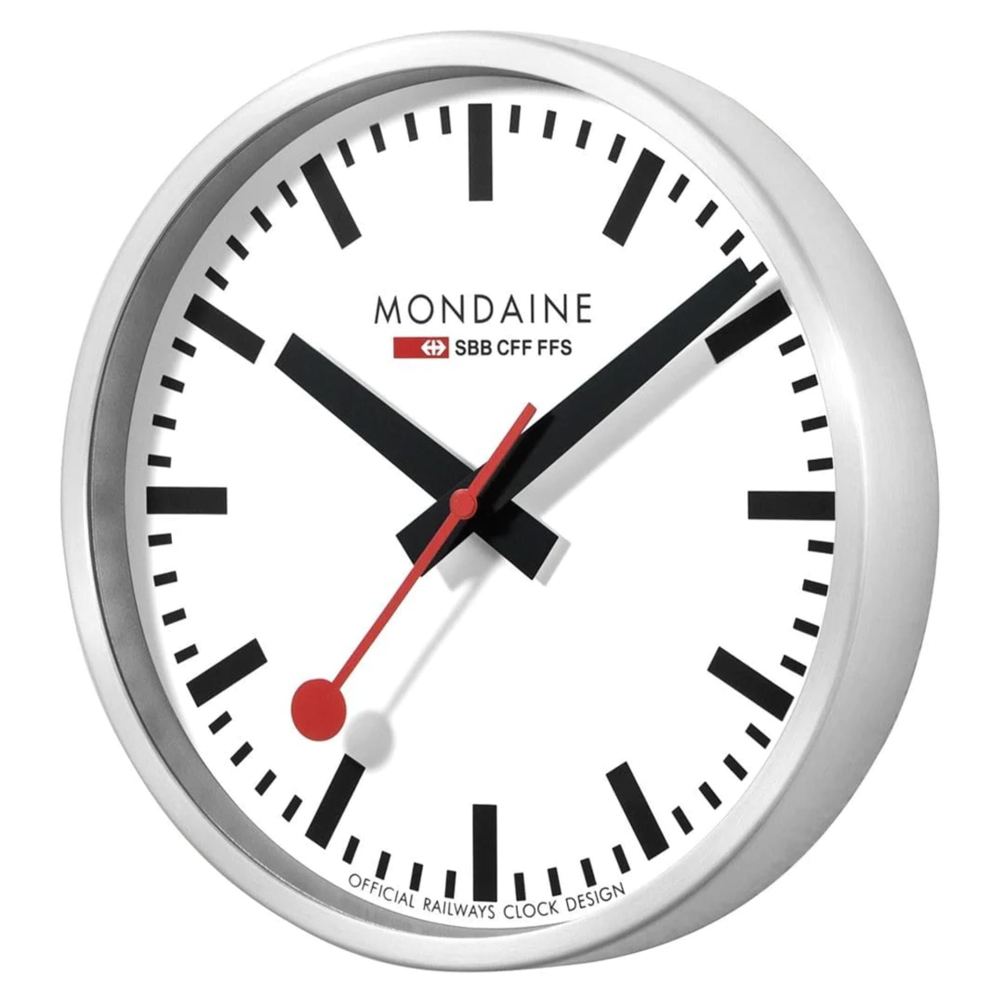 Mondaine Swiss Railways Large Aluminum Case Wall Clock A995.CLOCK.16SBB 400mm