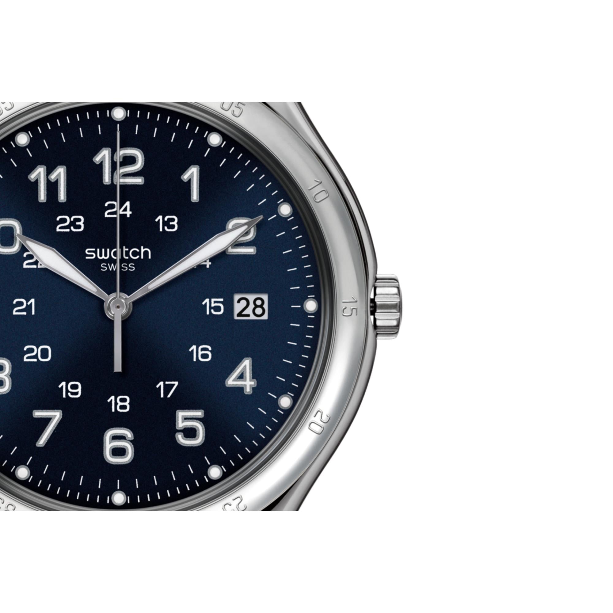 Swatch Blue Boat Again Quartz Blue Dial Stainless Steel Bracelet Men's Watch YWS420GC