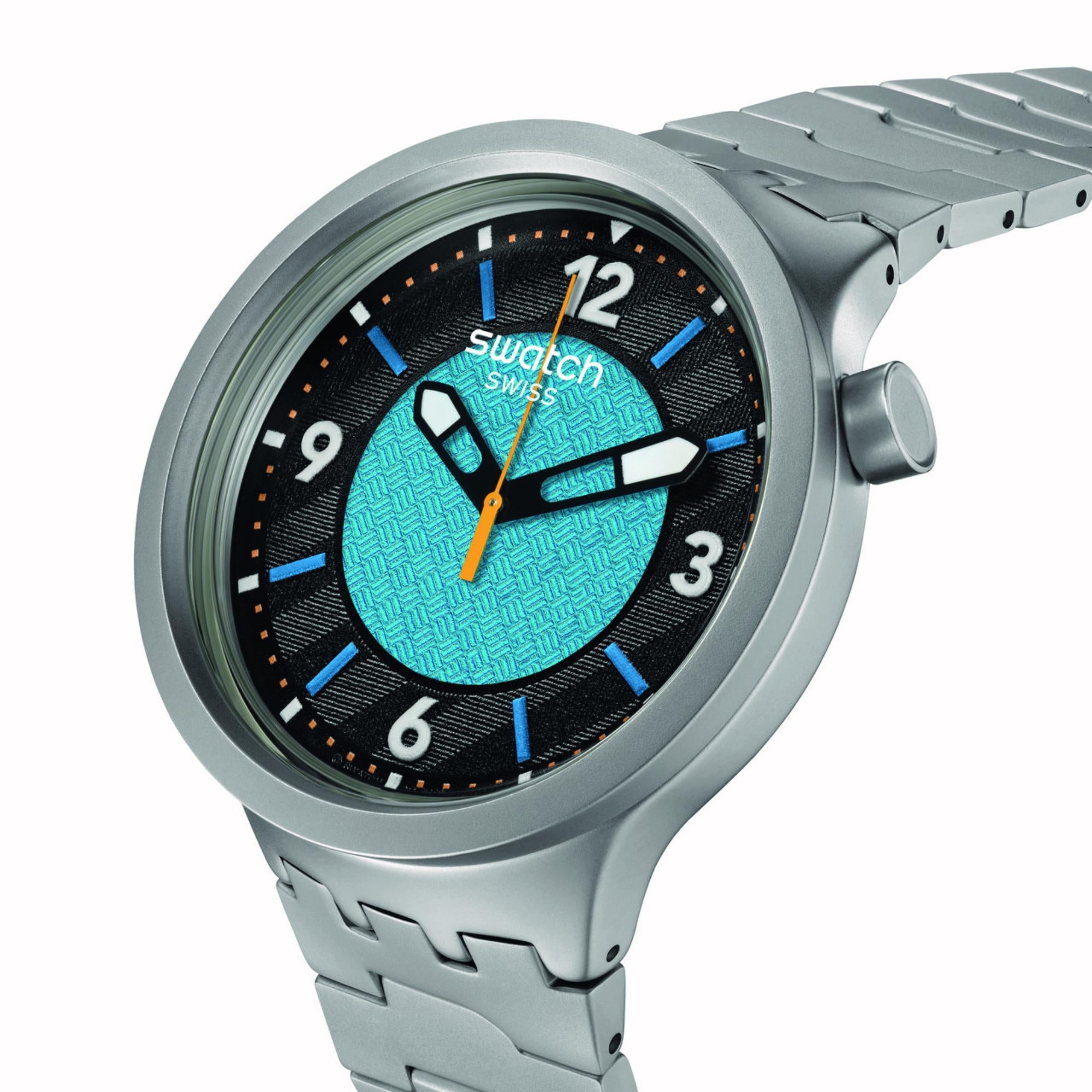 Swatch Big Bold Irony Frostbloom Quartz Black Dial Steel Watch SB07S116G
