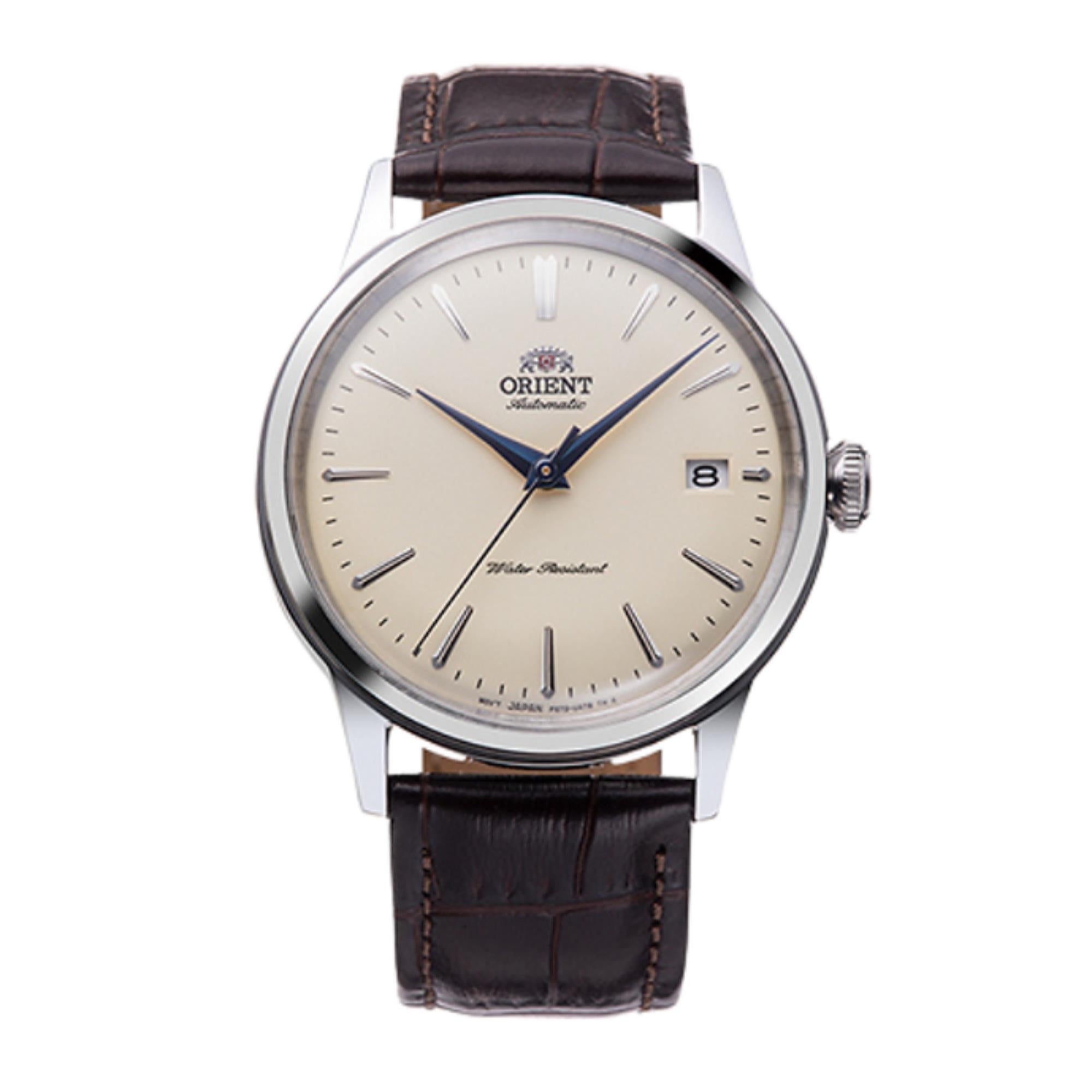 Orient Bambino Mechanical Cream Dial Brown Leather Strap Men’s Watch RA-AC0M04Y30B