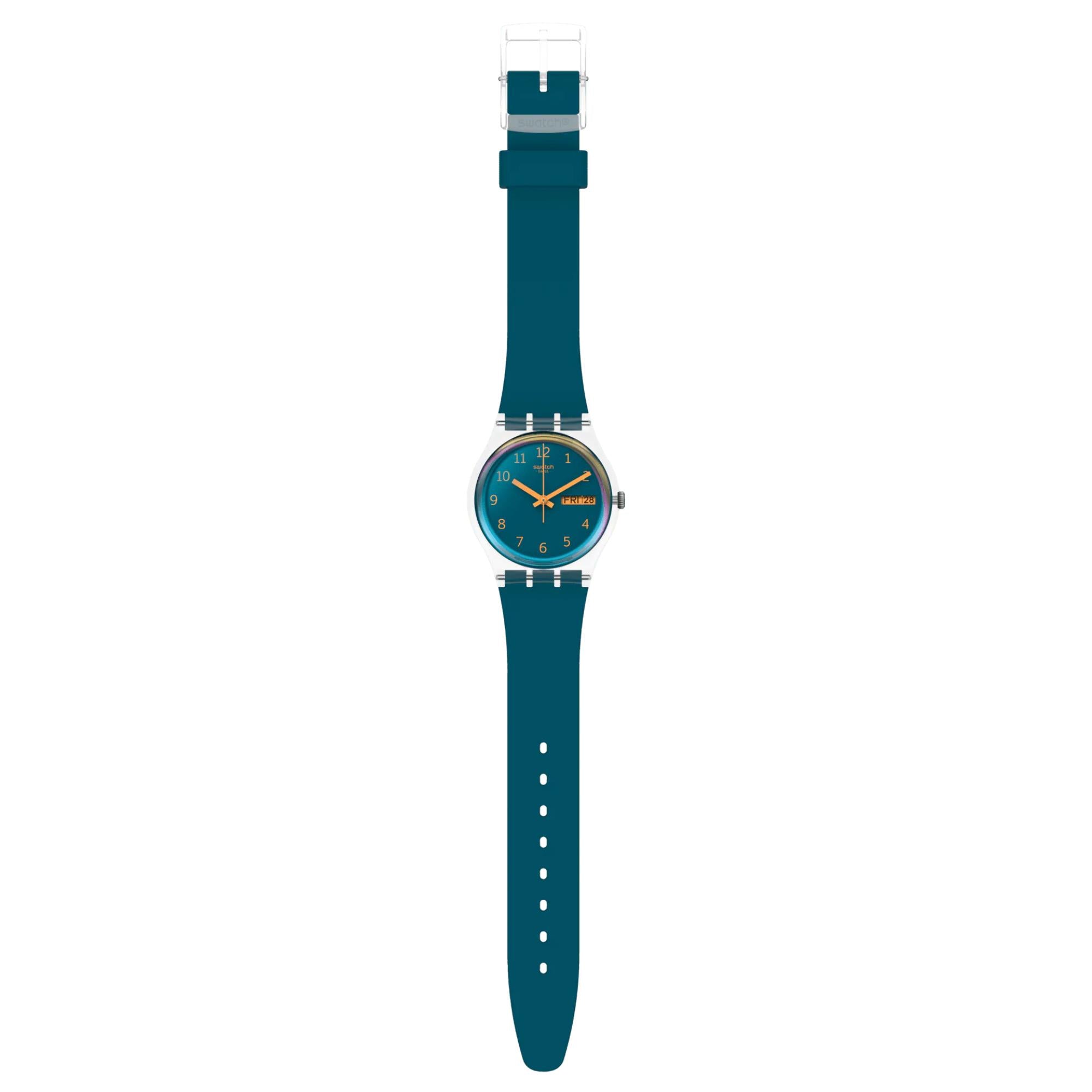 Swatch Blue Away Quartz Blue Dial Bio-sourced Strap Unisex Watch SO28K700