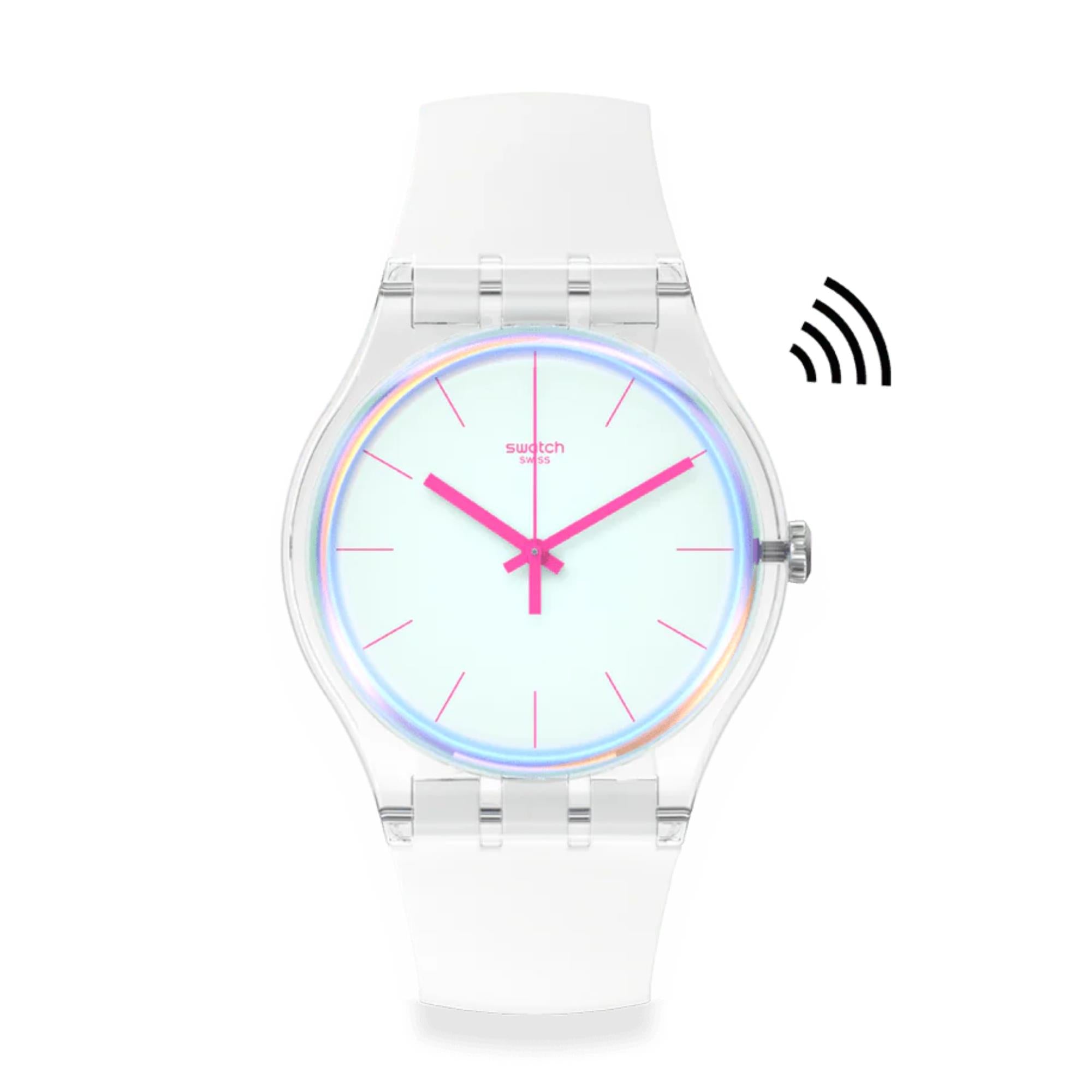 Swatch SwatchPay! Polawhite Pay! Quartz White Dial Silicone Strap Unisex Watch SO29K116-5300