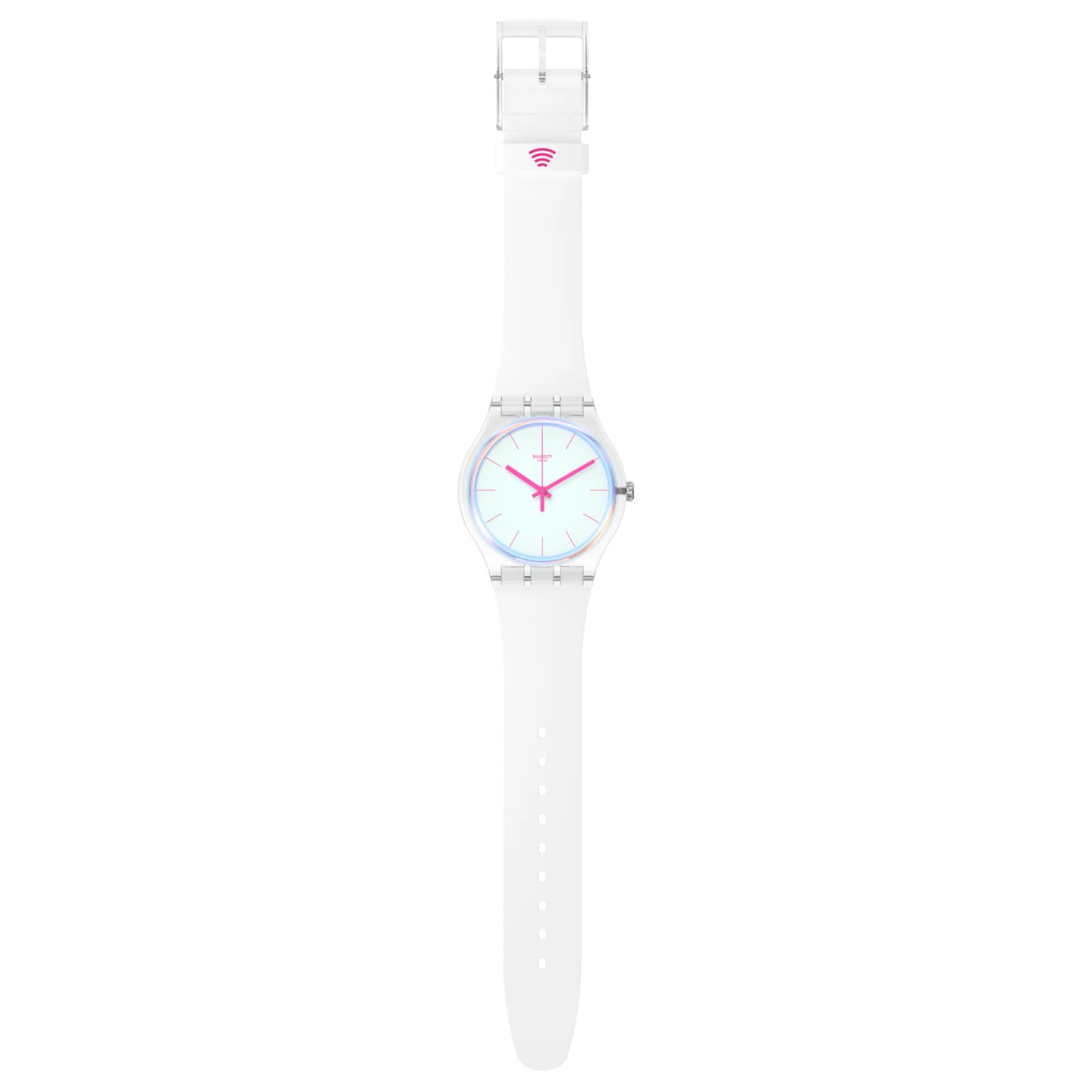 Swatch SwatchPay! Polawhite Pay! Quartz White Dial Silicone Strap Unisex Watch SO29K116-5300