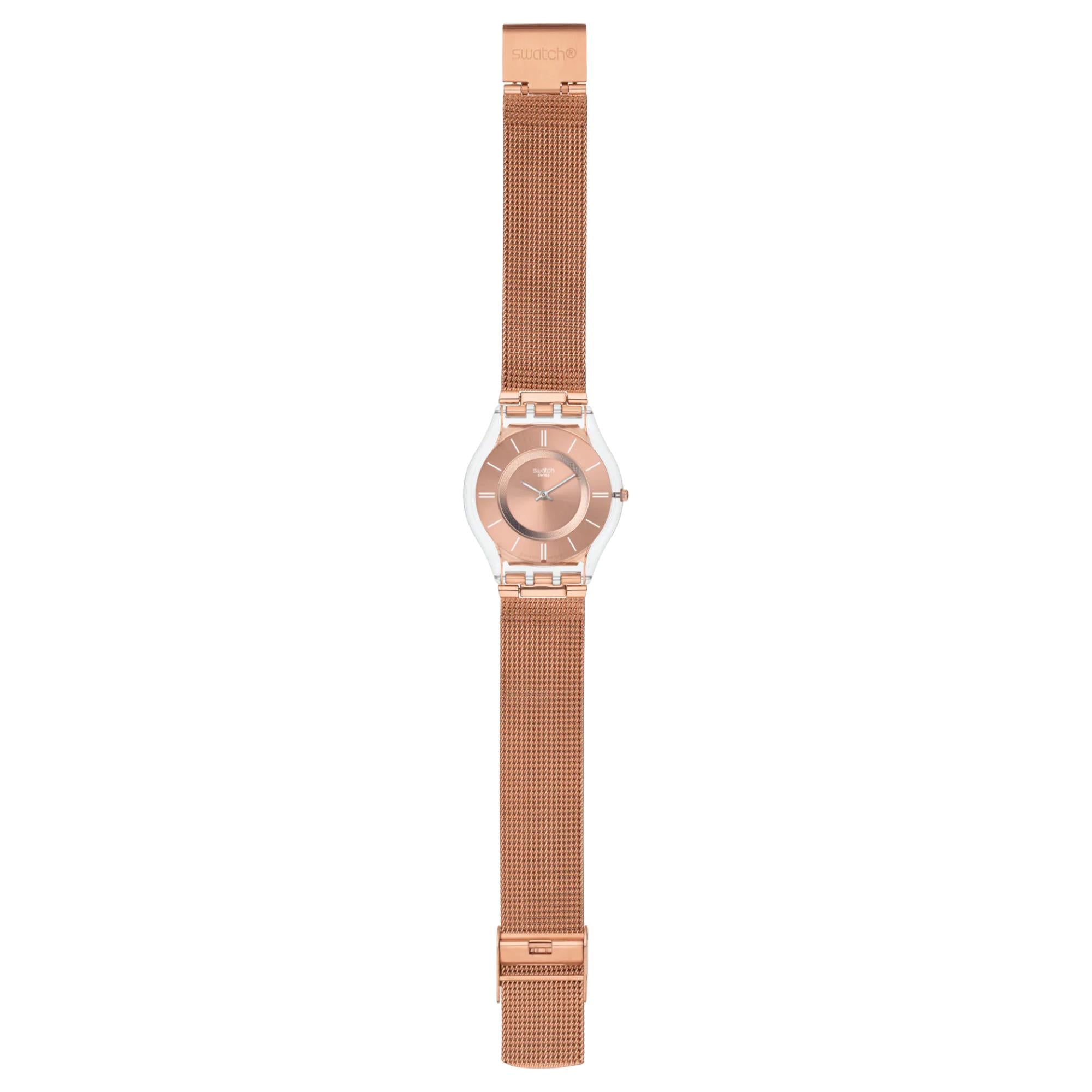 Swatch Hello Darling Quartz Pink Dial Milanese Bracelet Ladies Watch SS08K104M