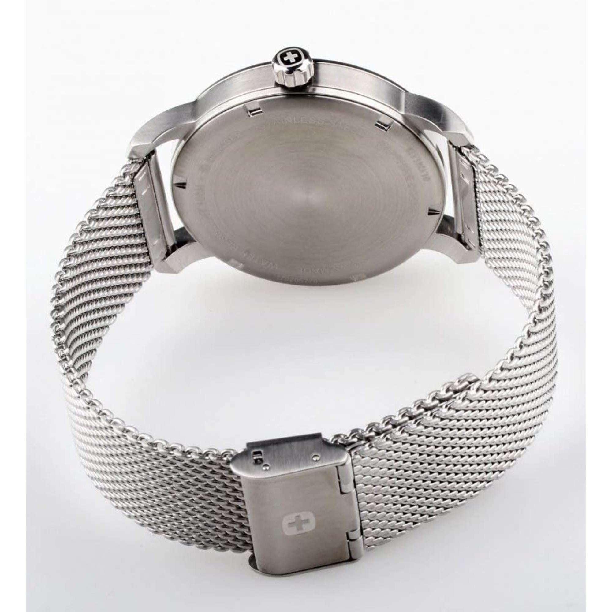 Wenger Urban Classic Quartz White Dial Stainless Steel Bracelet Men's Watch 01.1741.113