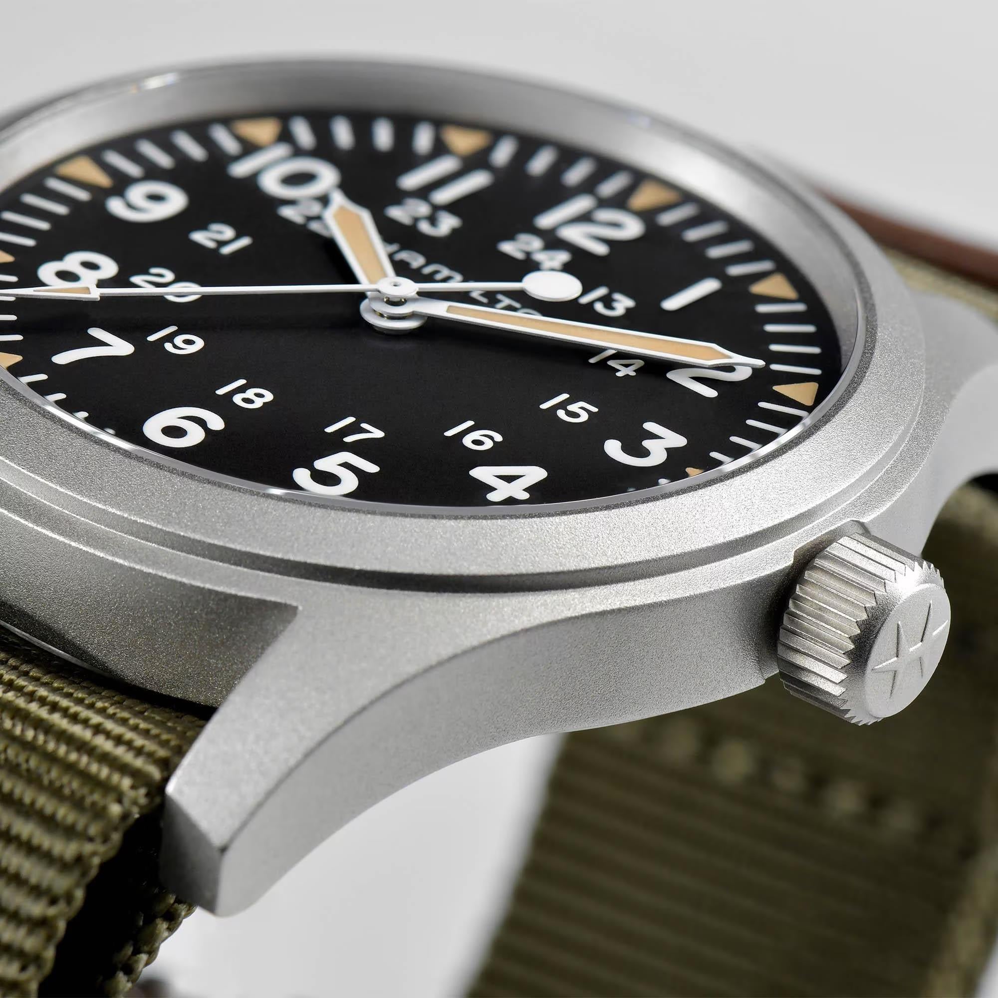 Hamilton Khaki Field Mechanical Black Dial Textile Bracelet Men's Watch H69529933
