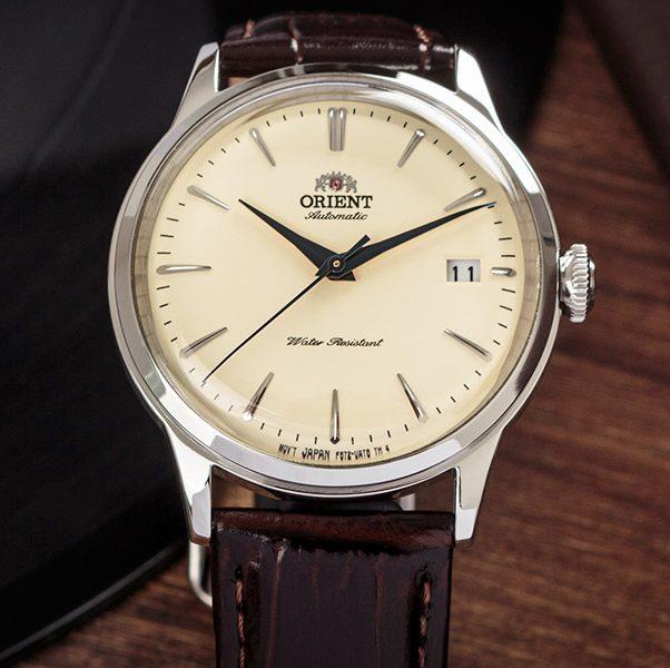 Orient Bambino Ex-Display Mechanical Cream Dial Brown Leather Strap Men’s Watch RA-AC0M04Y10B-EX