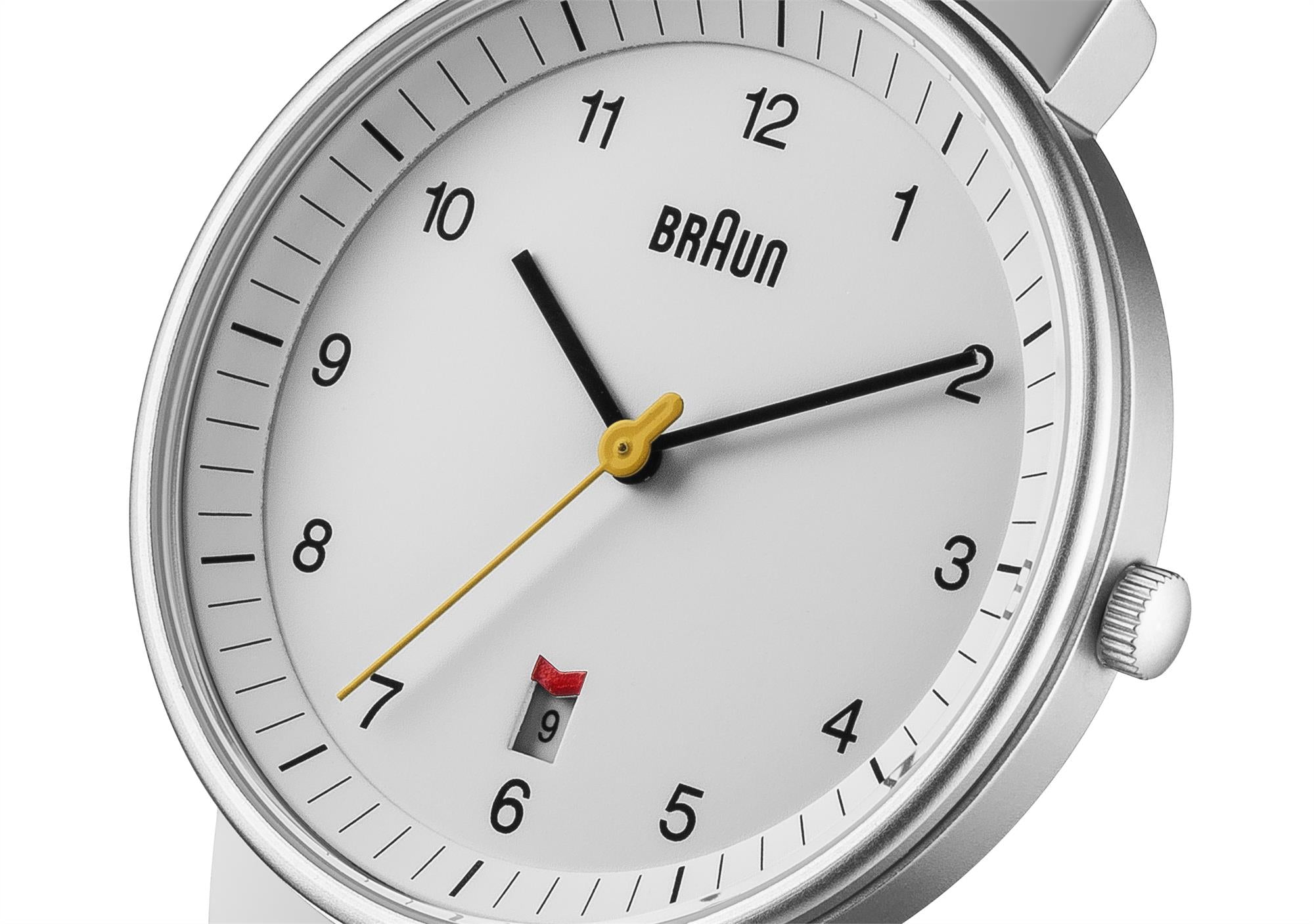 Braun Quartz Classic White Dial Stainless Steel Strap Men's Watch BN0032WHSLMHG