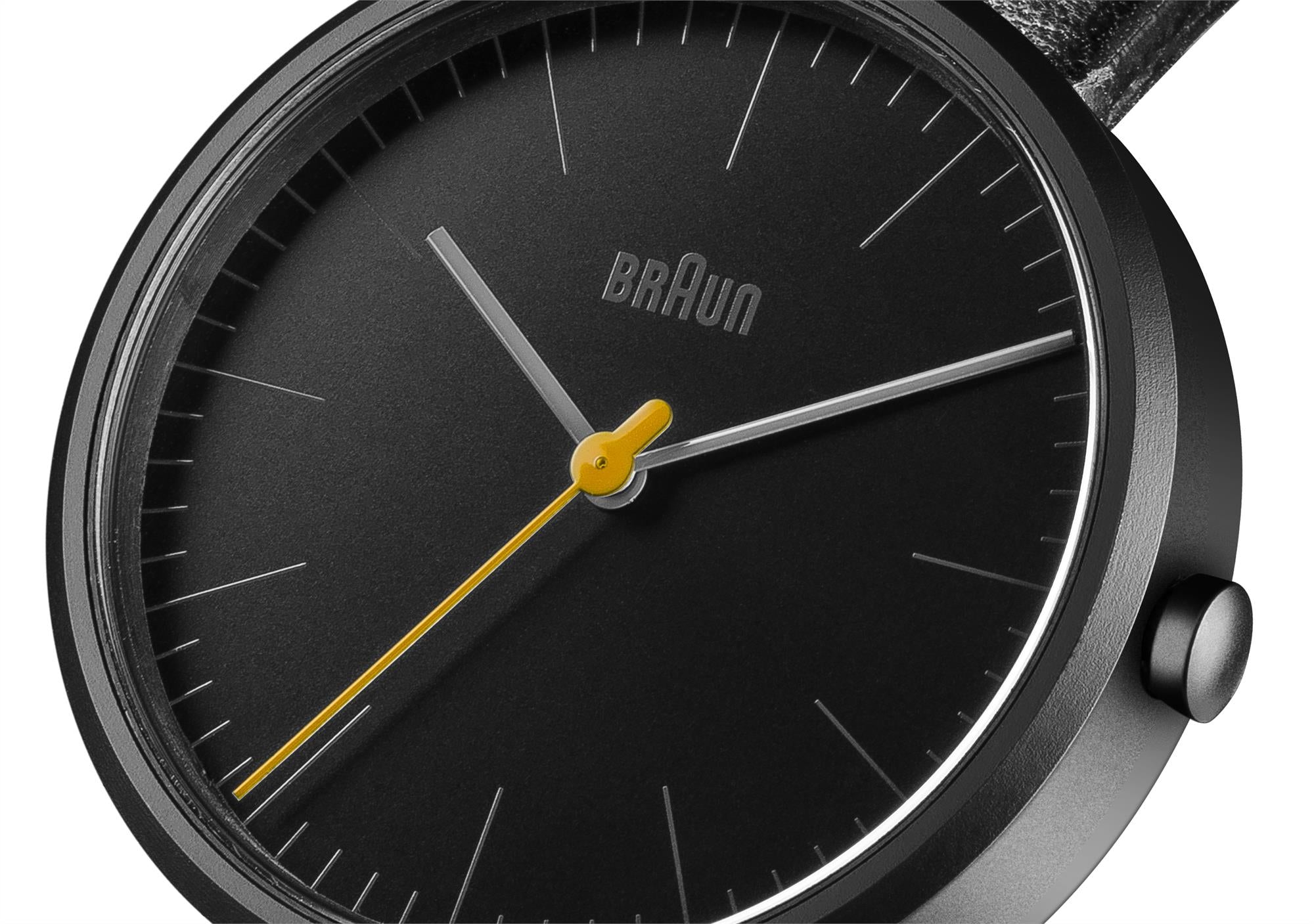 Braun Classic Quartz Black Dial Black Leather Strap Ladies Watch BN0172BKBKL