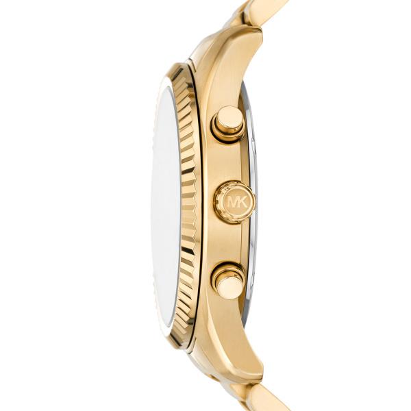 Michael Kors Lexington Chronograph Gold-Tone Stainless Steel Bracelet Blue Dial Men's Watch MK9153