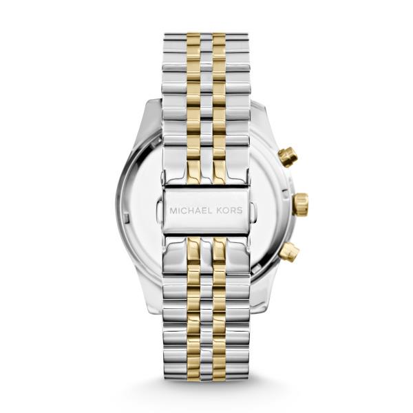 Michael Kors Lexington Chronograph Two-Tone Stainless Steel Bracelet Silver Dial Men's Watch MK8344