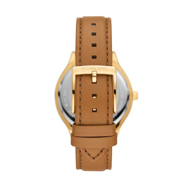 Michael Kors Slim Runway White Dial Brown Leather Strap Women's Watch MK7465