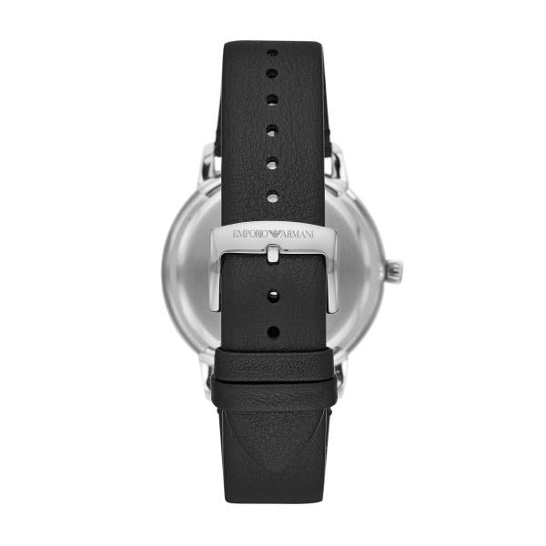 Emporio Armani Ruggero Quartz Grey Dial Leather Strap Men's Watch AR11277
