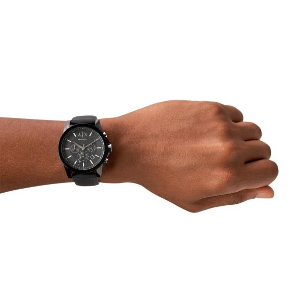 Armani Exchange Outerbanks Chronograph Quartz Black Dial Silicone Strap Men's Watch AX1326