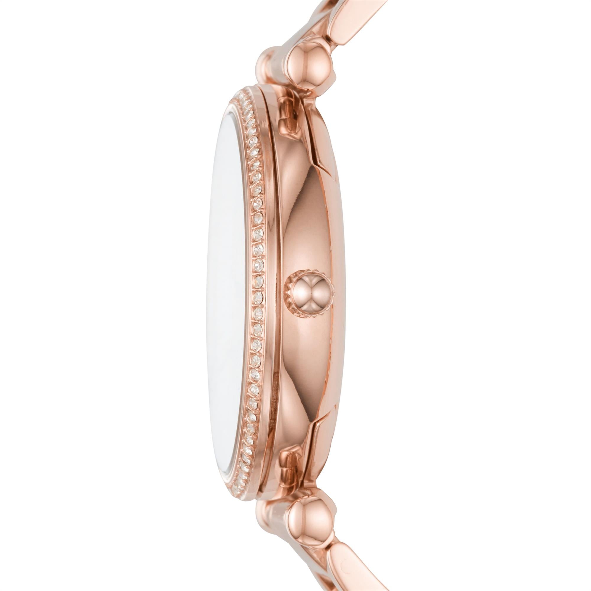 Fossil Carlie Rose Gold Dial Tone Stainless Steel Bracelet Women's Watch ES4301
