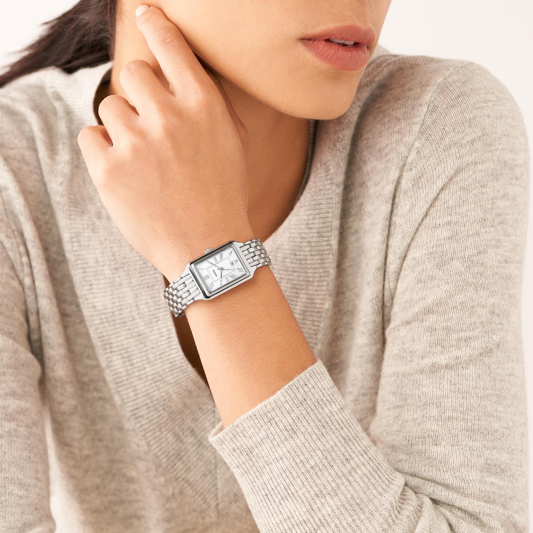 Fossil Raquel Date Stainless Steel Silver Dial Women's Watch ES5221
