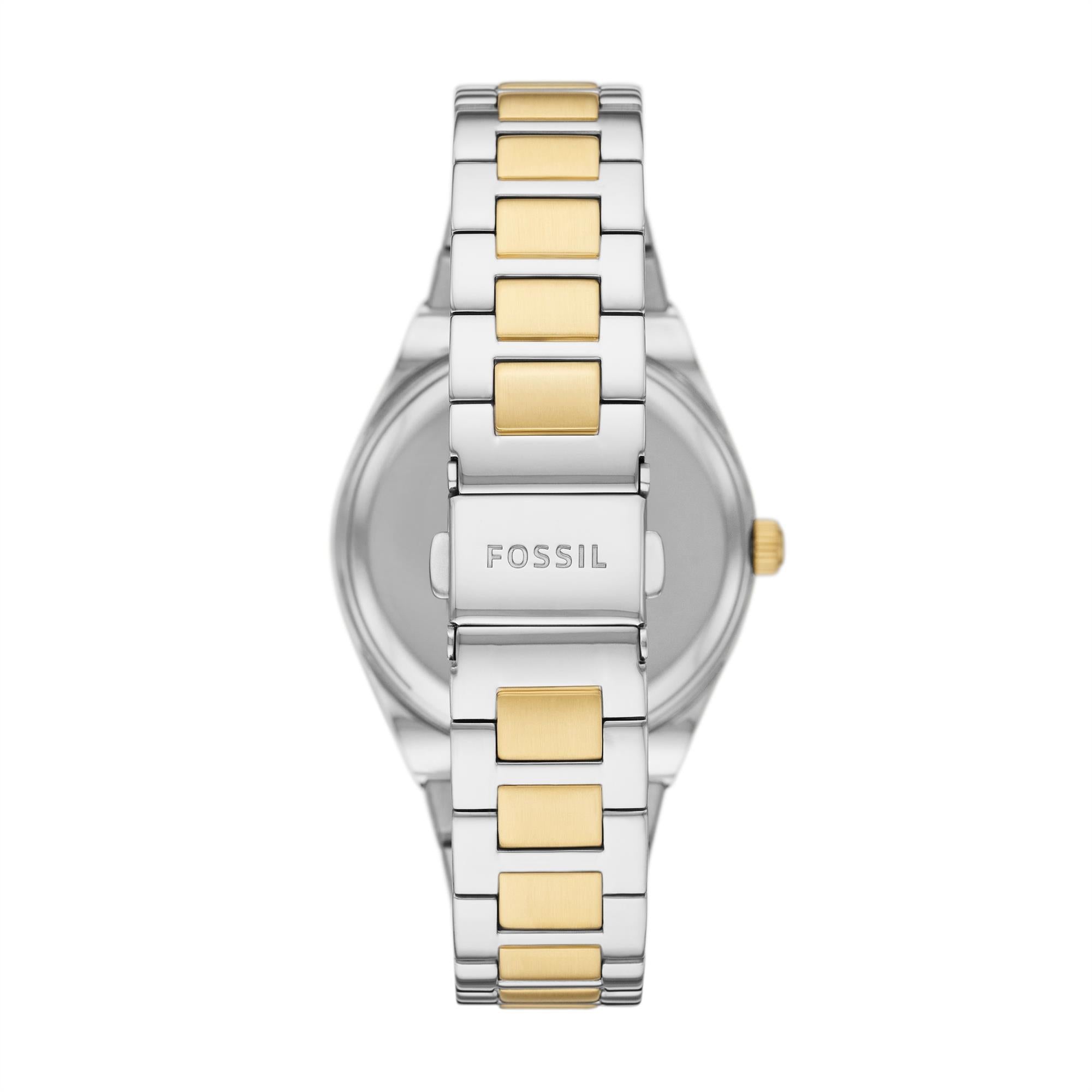 Fossil Scarlette Date Two-Tone Stainless Steel Silver Dial Women's Watch ES5259