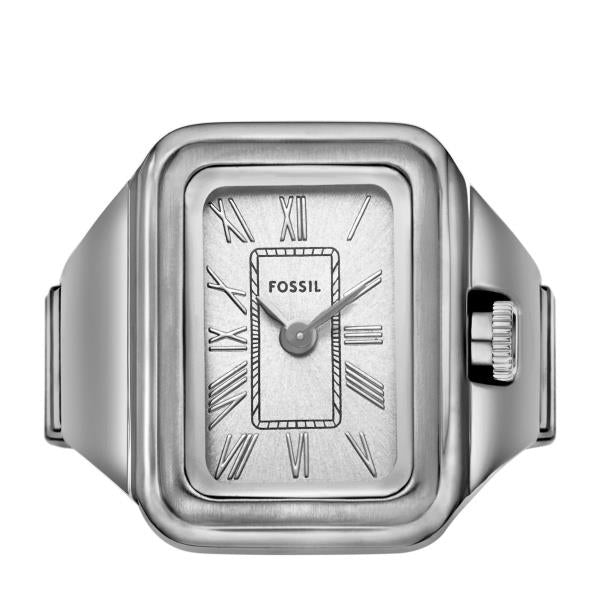 Fossil Raquel Silver Dial Stainless Steel Ring Ladies Watch ES5344